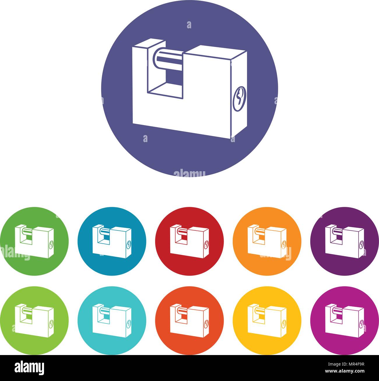 Padlock icons set vector color Stock Vector Image & Art - Alamy
