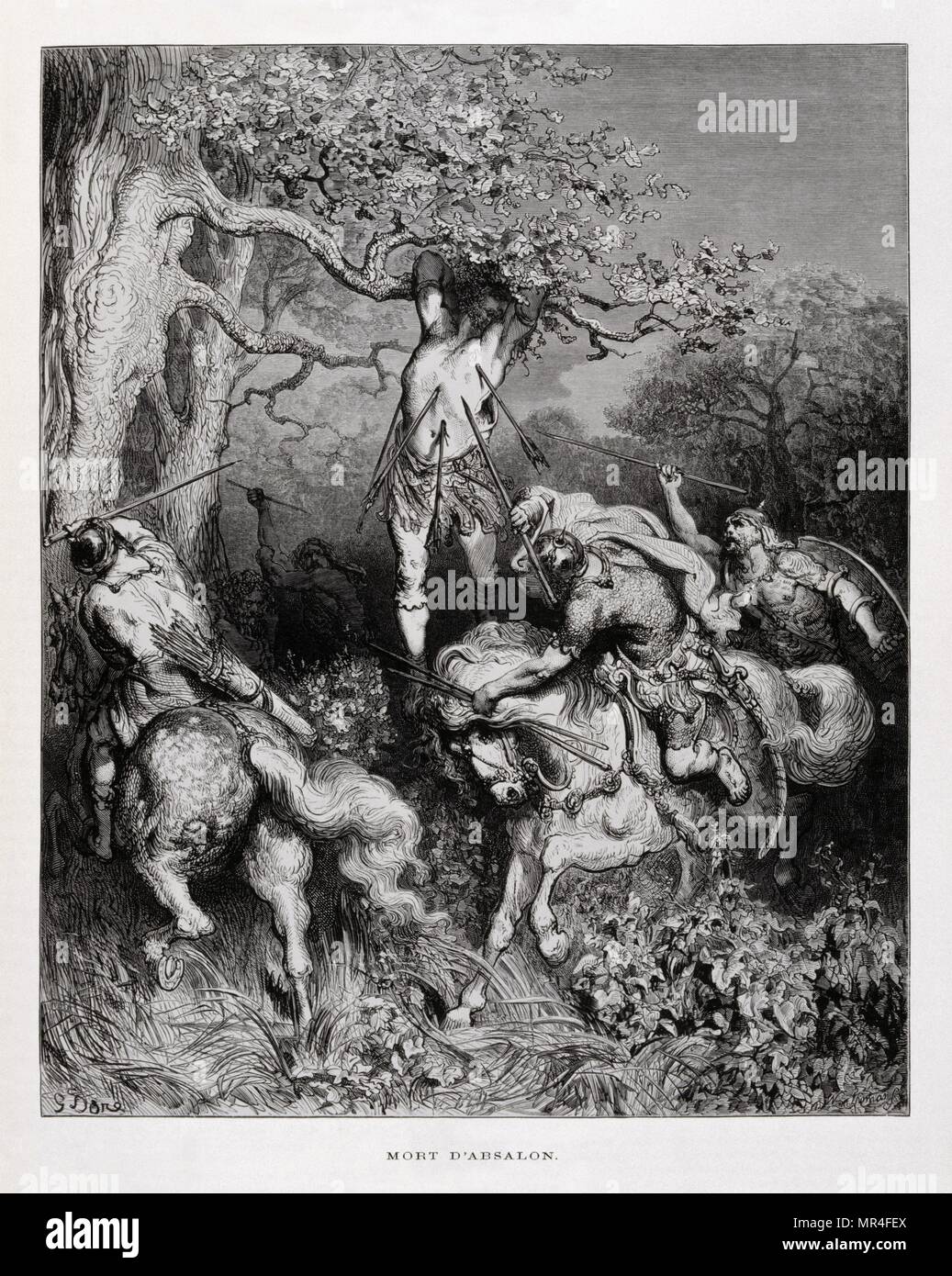 Death Of Absalom Son Of King David Illustration From The Dore