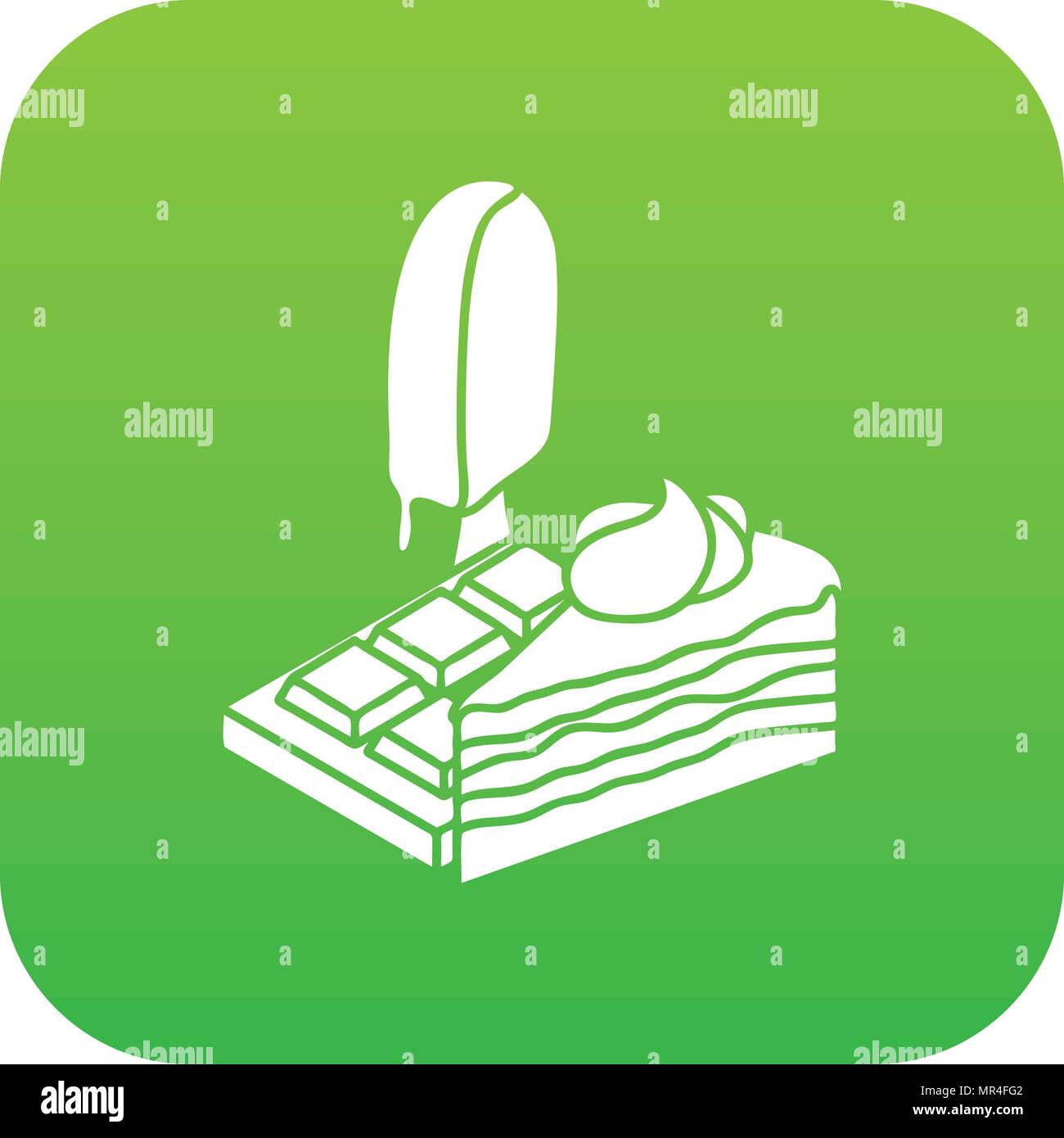 Sweets food icon green vector Stock Vector