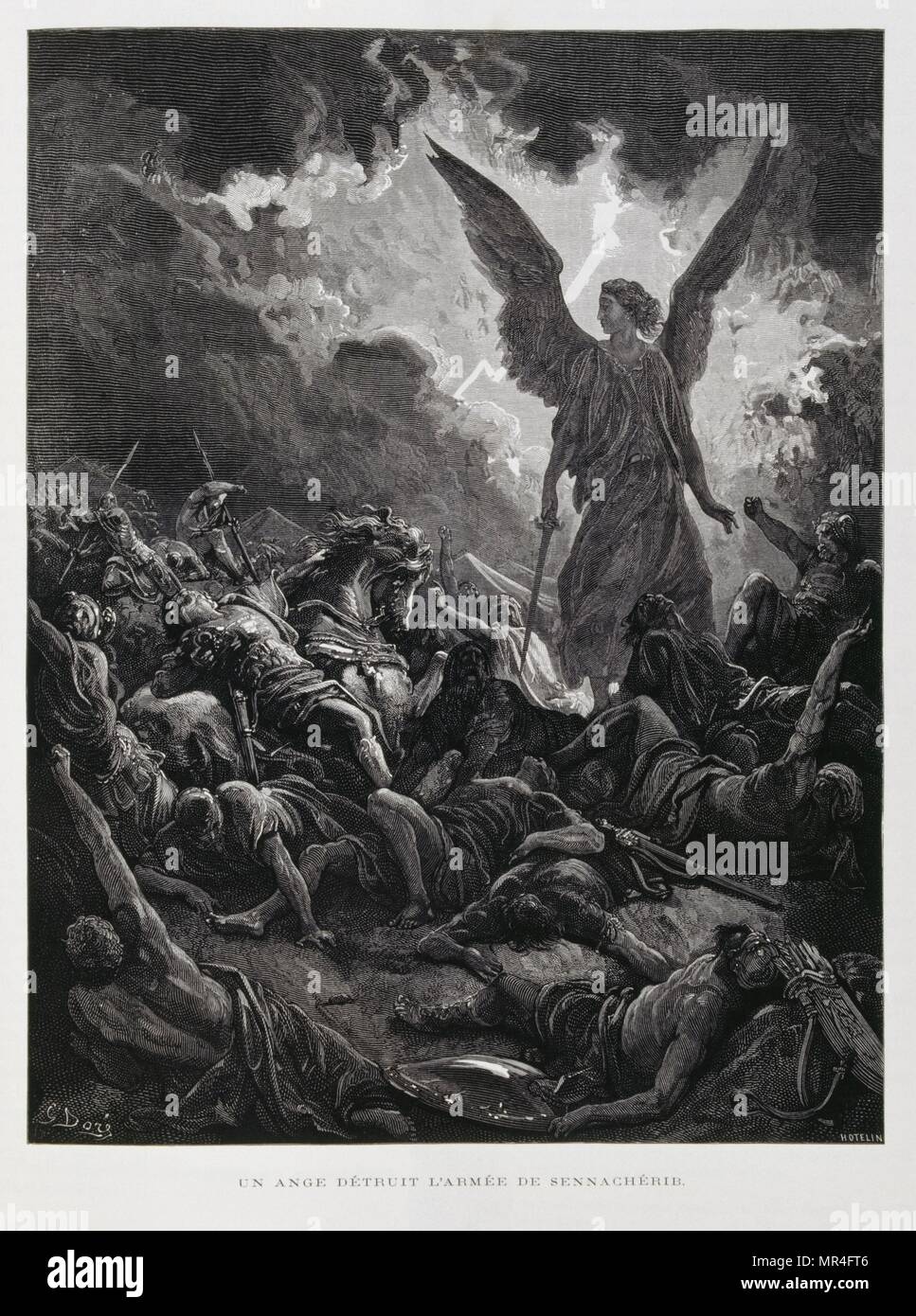 The Angel Destroys The Army Of Sennacharib Illustration From The Dore