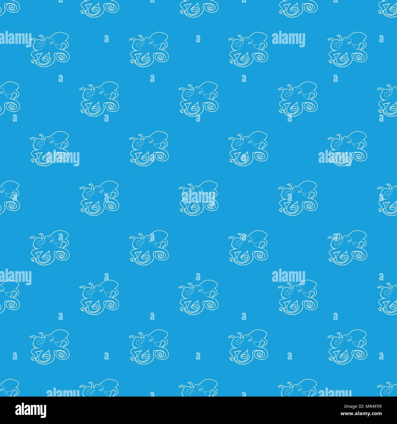 Octopus pattern vector seamless blue Stock Vector Image & Art - Alamy