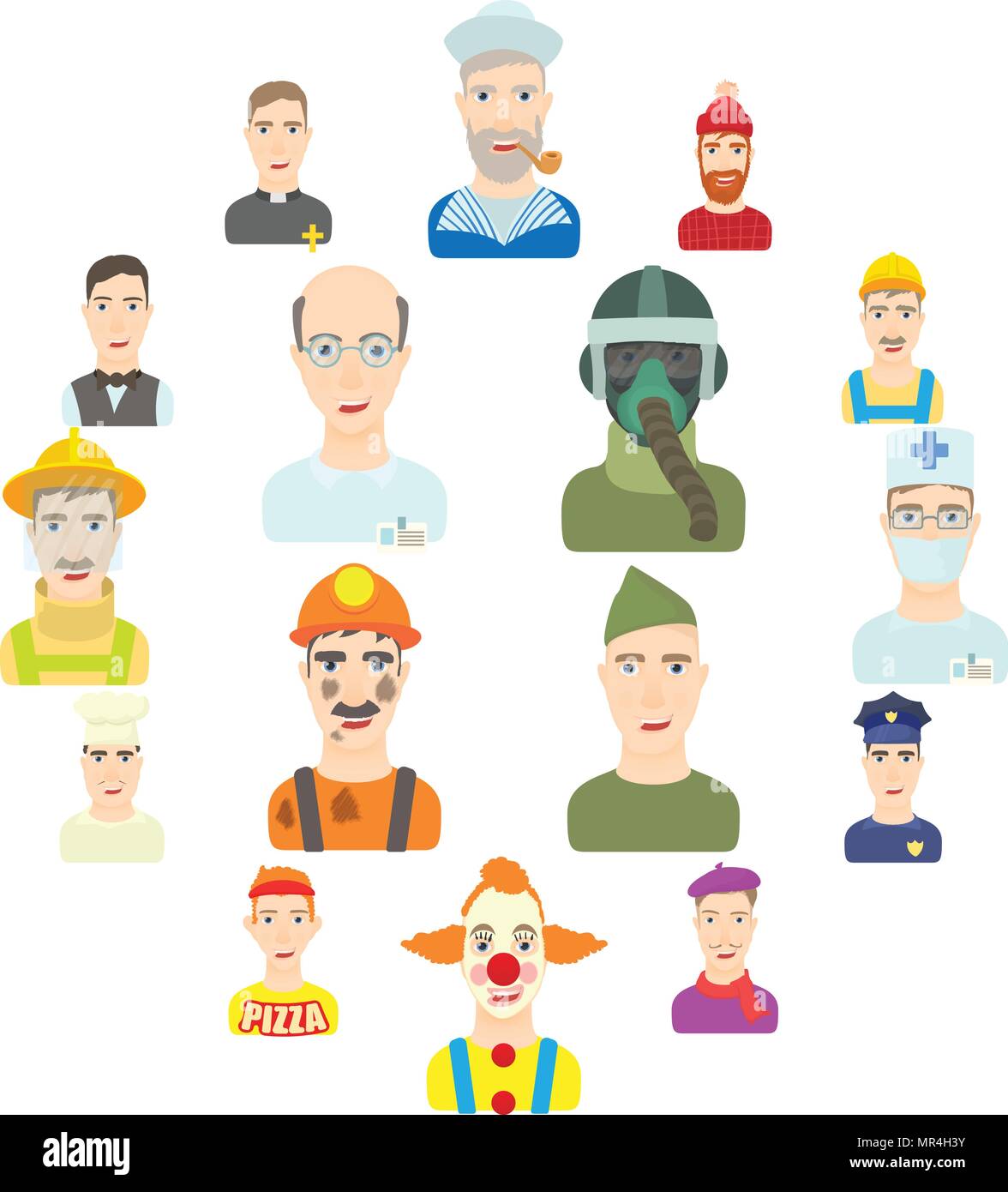 Profession icons set, flat style Stock Vector Image & Art - Alamy