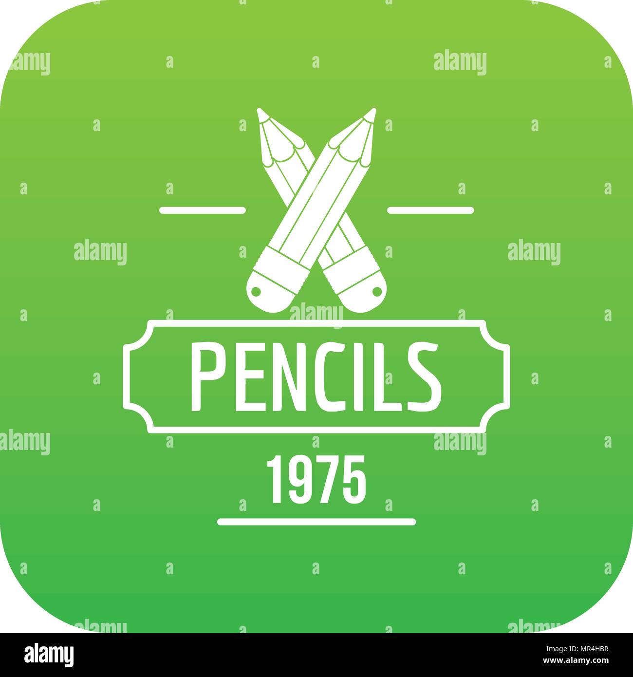 Pencil icon green vector Stock Vector