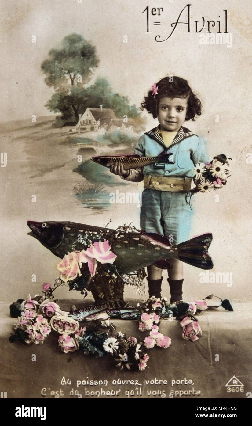 Carte postale Poisson d'Avril / April Fools day postcard @1900 Carte postale Poisson d'Avril / April Fools day postcard @1900