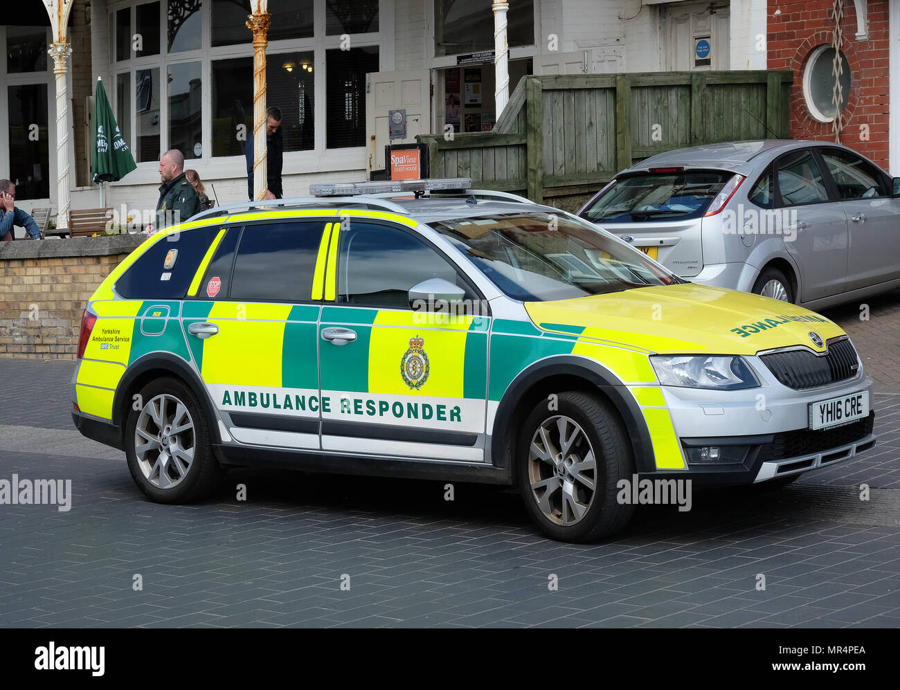 Rapid response NHS car ambulance vehicle in use. Stock Photo