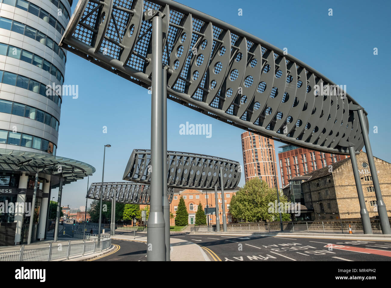 Giant Wind Deflectors or Baffles outside Bridgewater Place, Leeds, West