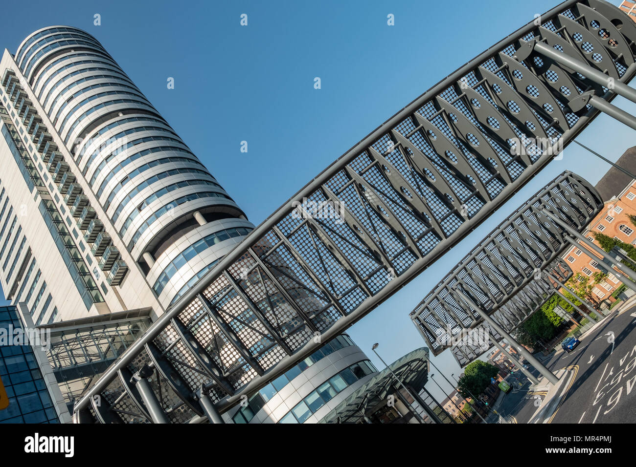 Giant Wind Deflectors or Baffles outside Bridgewater Place, Leeds, West