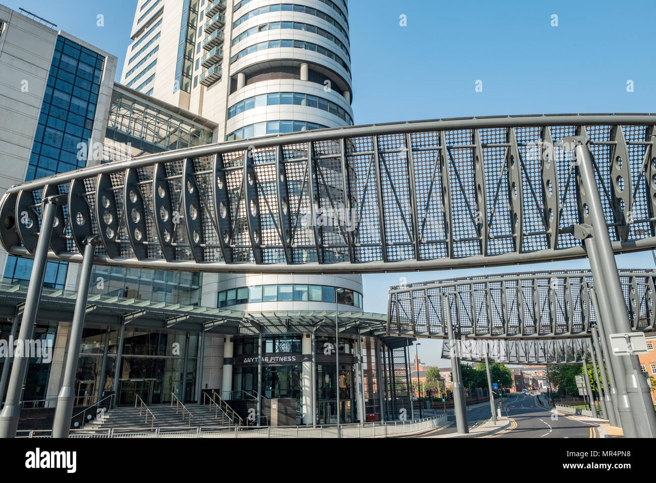 Giant Wind Deflectors or Baffles outside Bridgewater Place, Leeds, West
