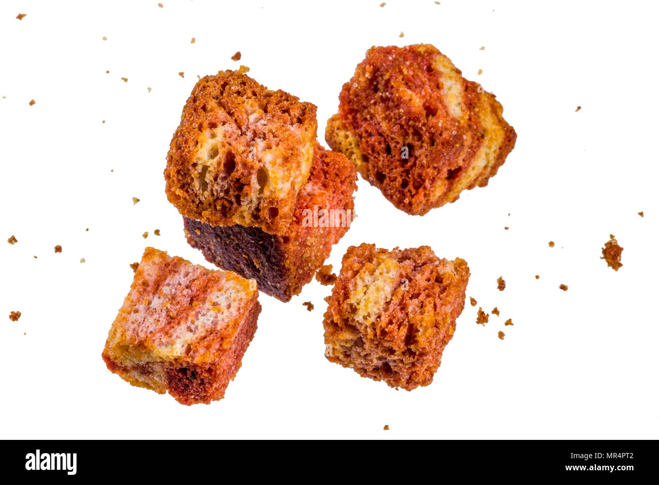 Bread crackers with spices isolate on white background pattern Stock Photo
