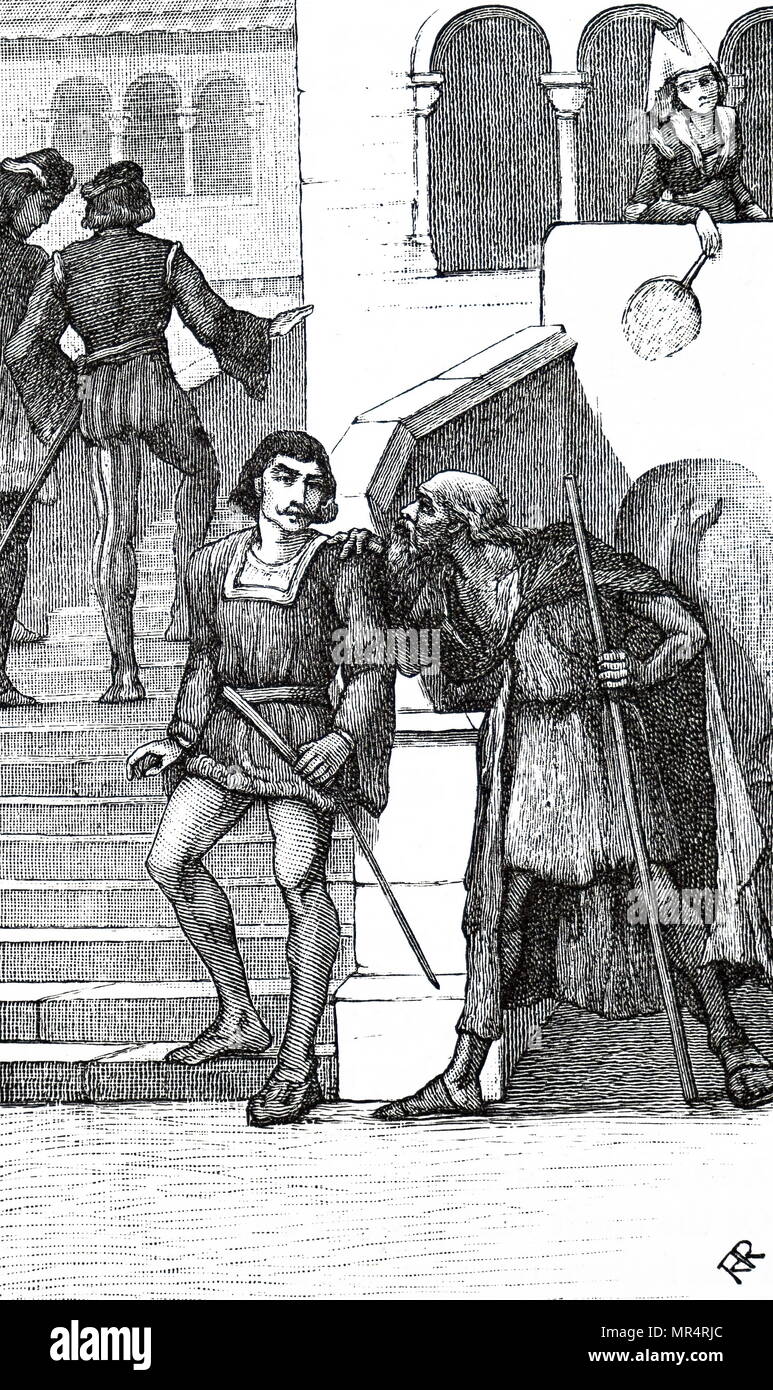 Engraving From The Poem The Ancient Mariner By Samuel Taylor Coleridge A Reluctant Wedding Guest Is Waylaid By The Ancient Mariner Who Is Determined To Tell Him His Story Samuel Taylor Coleridge 1772 1834