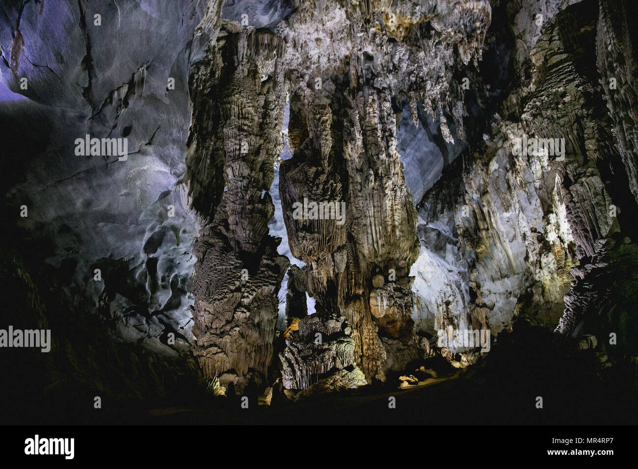 amazing inside view of cave in Phong Nha Ke Bang National Park, Vietnam Stock Photo
