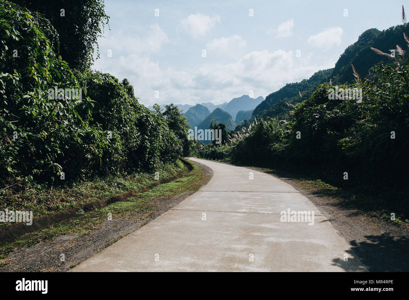rural road in beautiful mountains at Phong Nha Ke Bang National Park, Vietnam Stock Photo