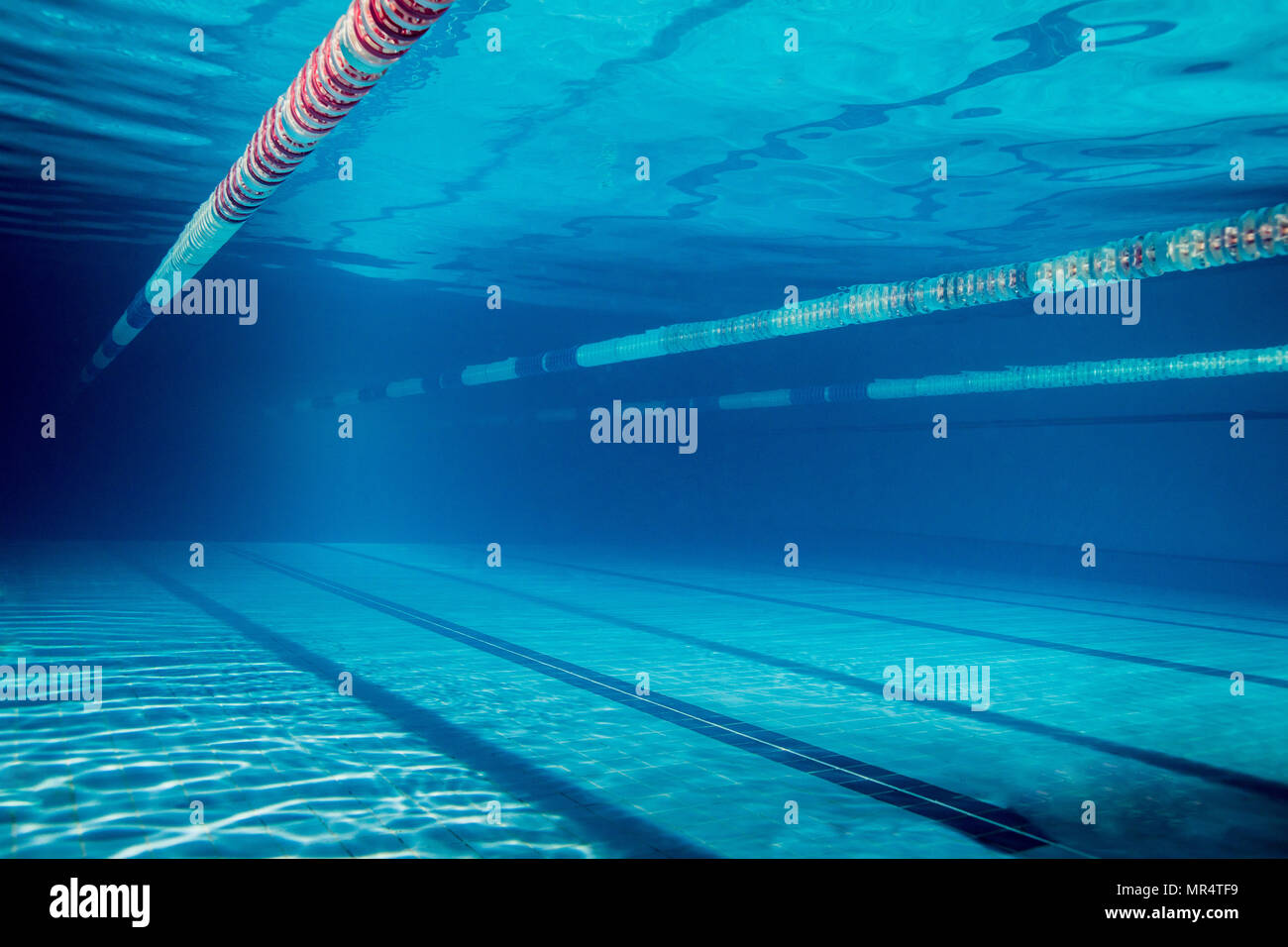 underwater picture of empty swimming pool Stock Photo