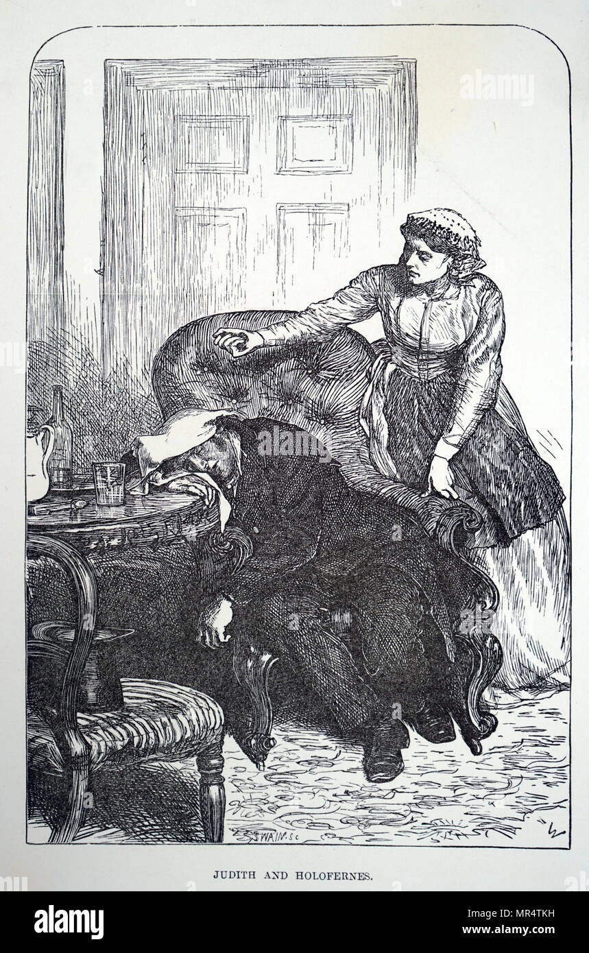 Illustration depicting a scene from 'The Adventures of Philip' by William Makepeace Thackeray. A nurse is shown to be administering chloroform to her patient. The Adventures of Philip on his Way Through the World: Showing Who Robbed Him, Who Helped Him, and Who Passed Him By was the final novel completed by Thackeray. William Makepeace Thackeray (1811-1863) a British novelist and author. Dated 19th century Stock Photo