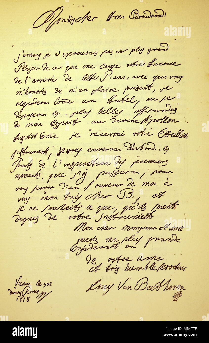 Letter From Ludwig Van Beethoven Written In French Ludwig Van Beethoven 1770 1827 A German Composer And Pianist Dated 19th Century Stock Photo Alamy Letter From Ludwig Van Beethoven Written In French Ludwig Van Beethoven 1770 1827 A German Composer And Pianist Dated 19th Century Stock Photo Alamy