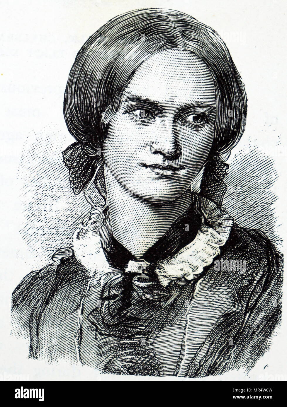 Portrait of Charlotte Brontë (1816-1855) an English novelist and poet, and eldest of the three Brontë sisters. Dated 19th century Stock Photo