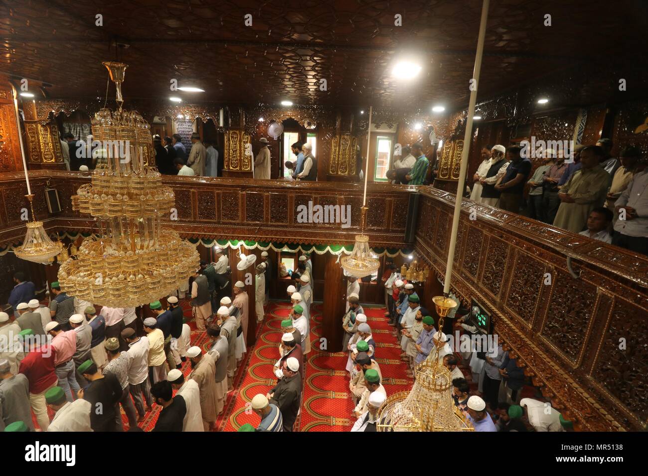 Kashmiri Muslims Offering Prayers In The Local Masjid Here - 