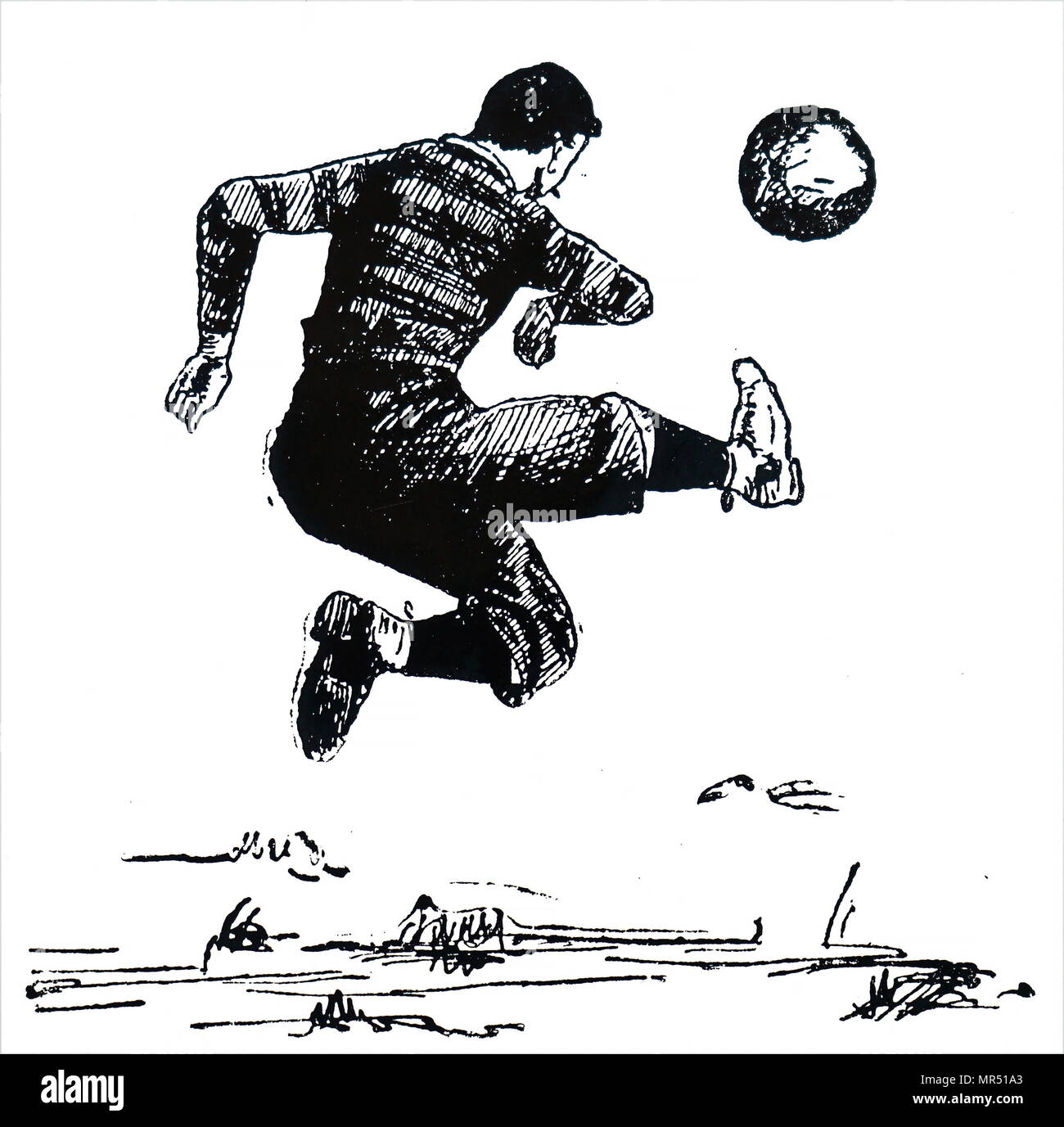 Cartoon Illustration Footballer Kicking Football High Resolution Stock Photography And Images Alamy