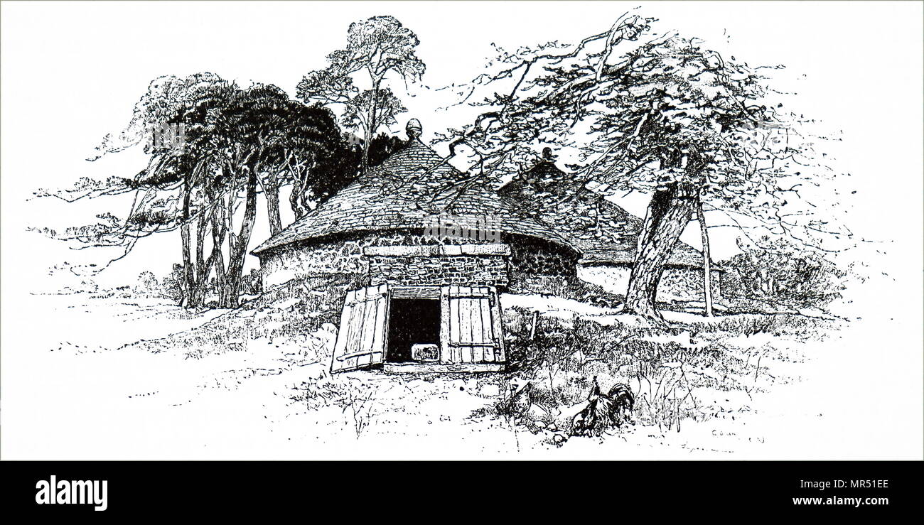 Illustration depicting the ice house within the estate of Henry Clay. Henry Clay (1777-1852) an American lawyer and planter, statesman, and former United States Senator. Dated 19th century Stock Photo