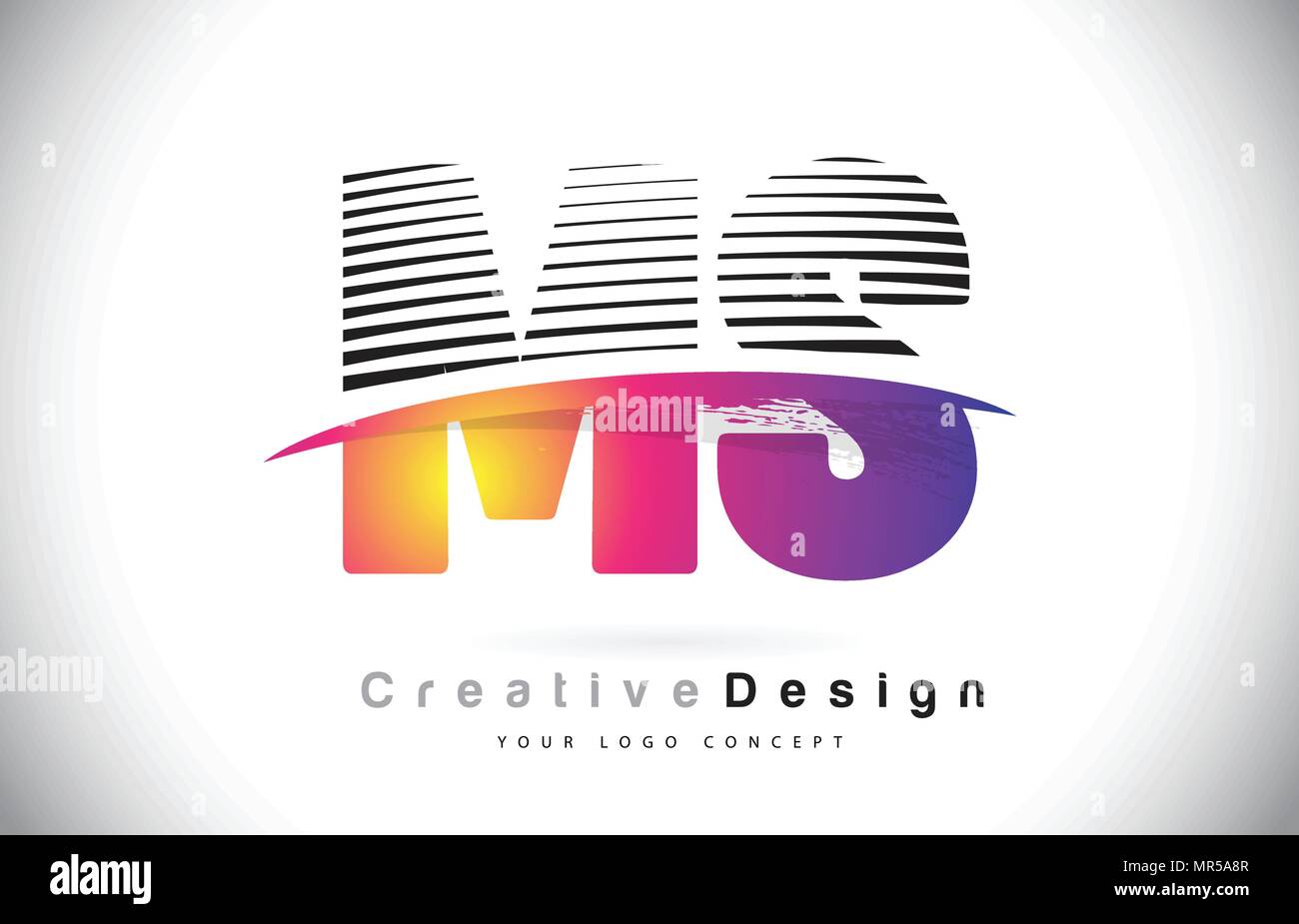 Ms M S Letter Logo Design With Creative Lines And Swosh In Purple Brush Color Vector Illustration Stock Vector Image Art Alamy