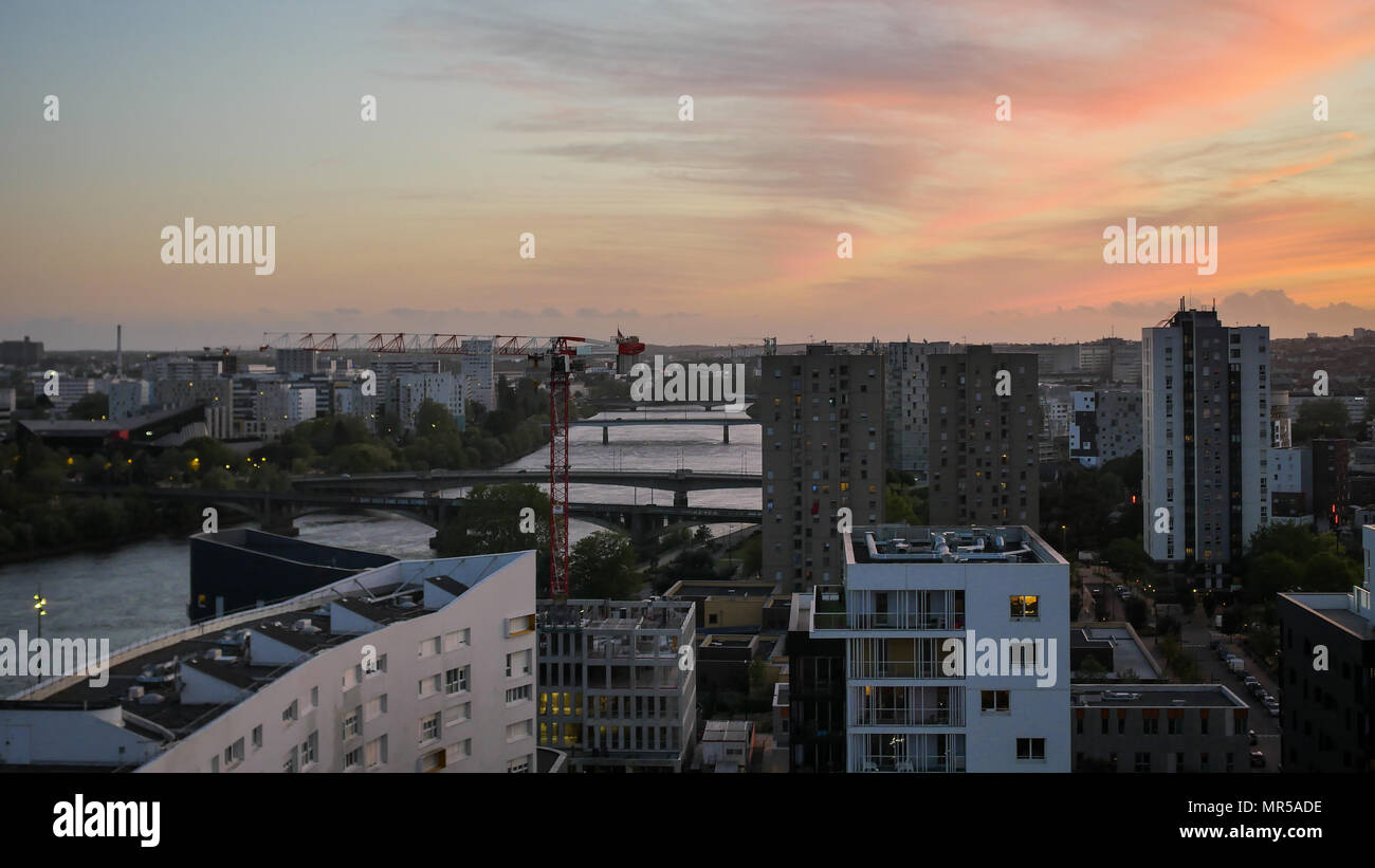 Cityscape of Nantes, french city Stock Photo