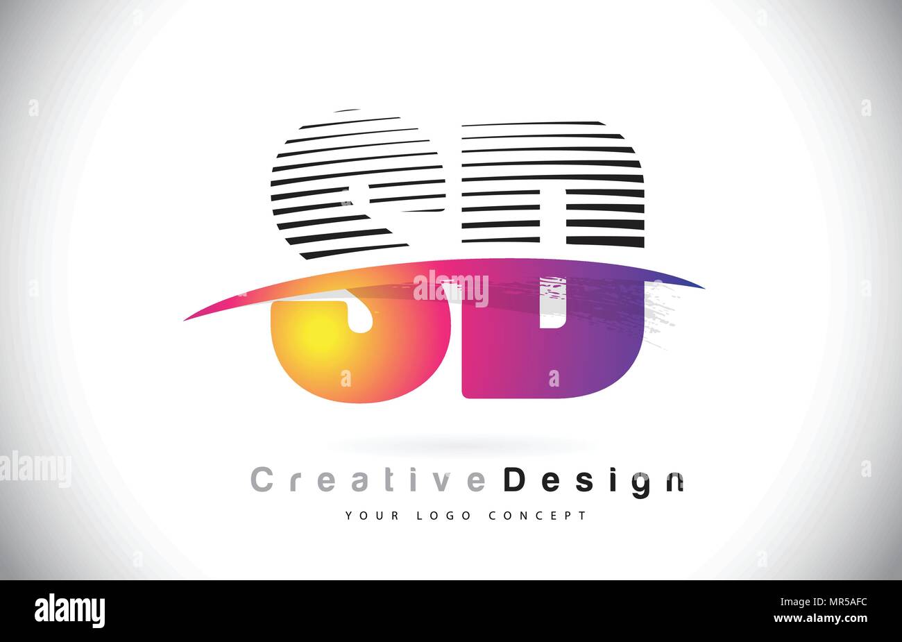 SD S D Letter Logo Design With Creative Lines and Swosh in Purple Brush ...