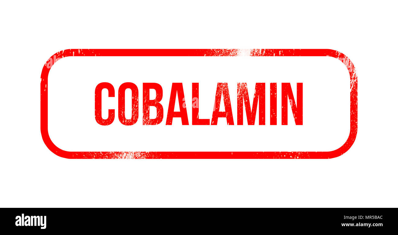 Cobalamin - red grunge rubber, stamp Stock Photo