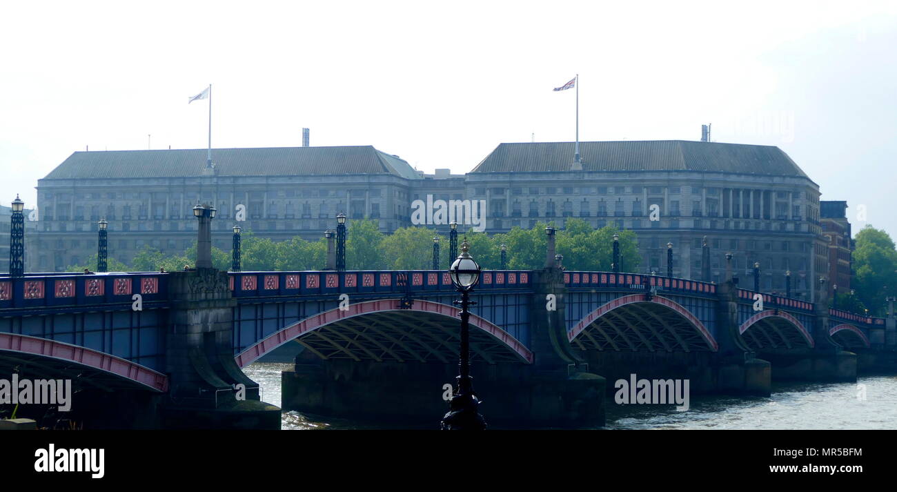 MI5 headquarters at Thames House, on Millbank in London. The Security Service, also MI5 (Military Intelligence, Section 5), is the United Kingdom's domestic counter-intelligence and security agency and is part of its intelligence machinery Stock Photo