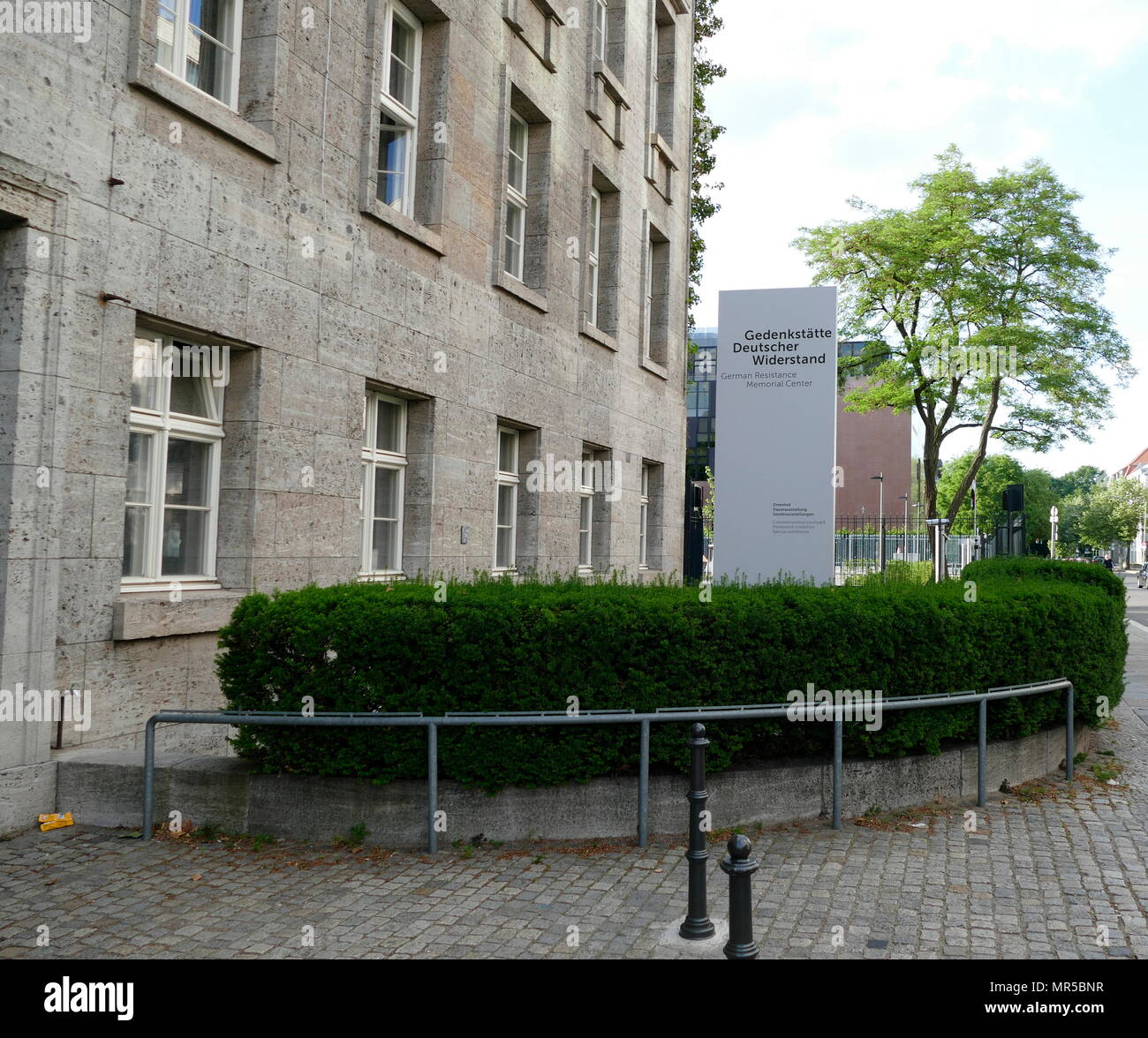 Photograph of the exterior of the German Resistance Memorial Centre (Gedenkstätte Deutscher Widerstand), a memorial and museum in Berlin. Part of the Bendlerblock, a complex of offices in Stauffenbergstrasse. It was here that Colonel Claus Schenk Graf von Stauffenberg (1907-1944) and other members of the failed 20 July 1944 plot that attempted to assassinate Adolf Hitler were executed. Dated 21st Century Stock Photo