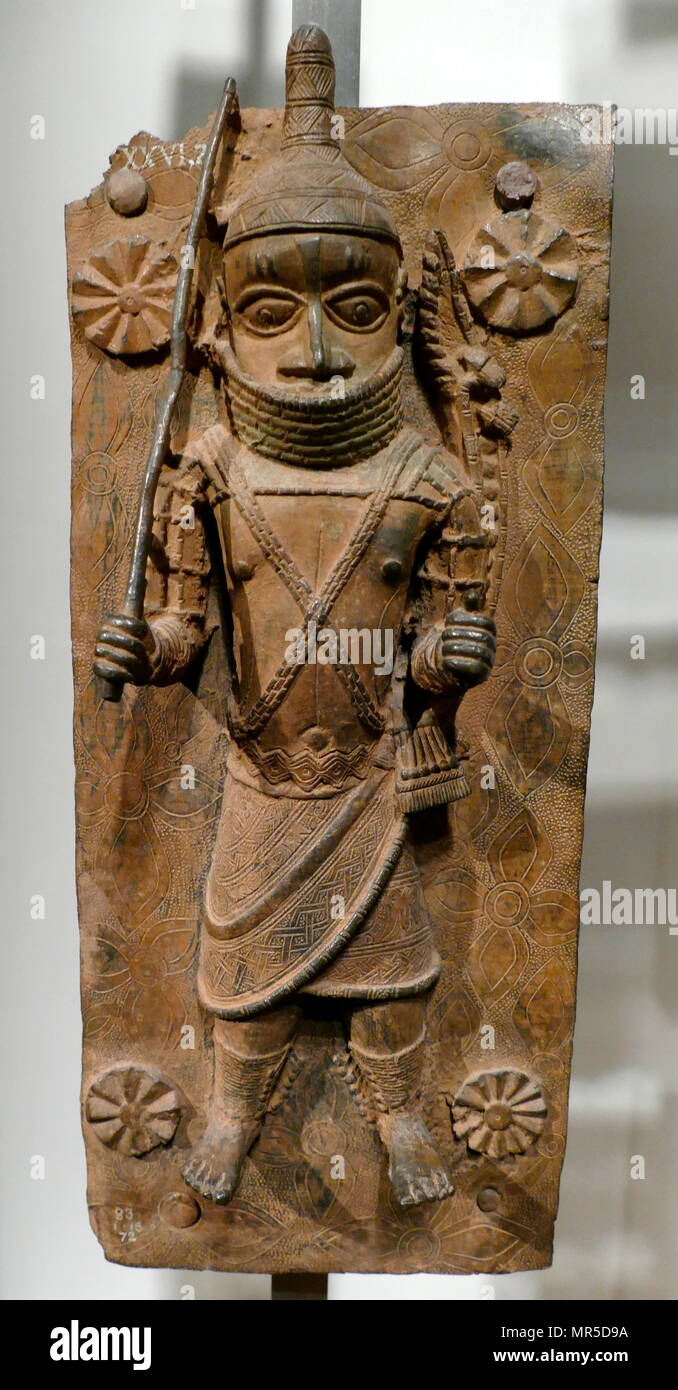 Benin Bronze metal plaque that decorated the royal palace of the Benin