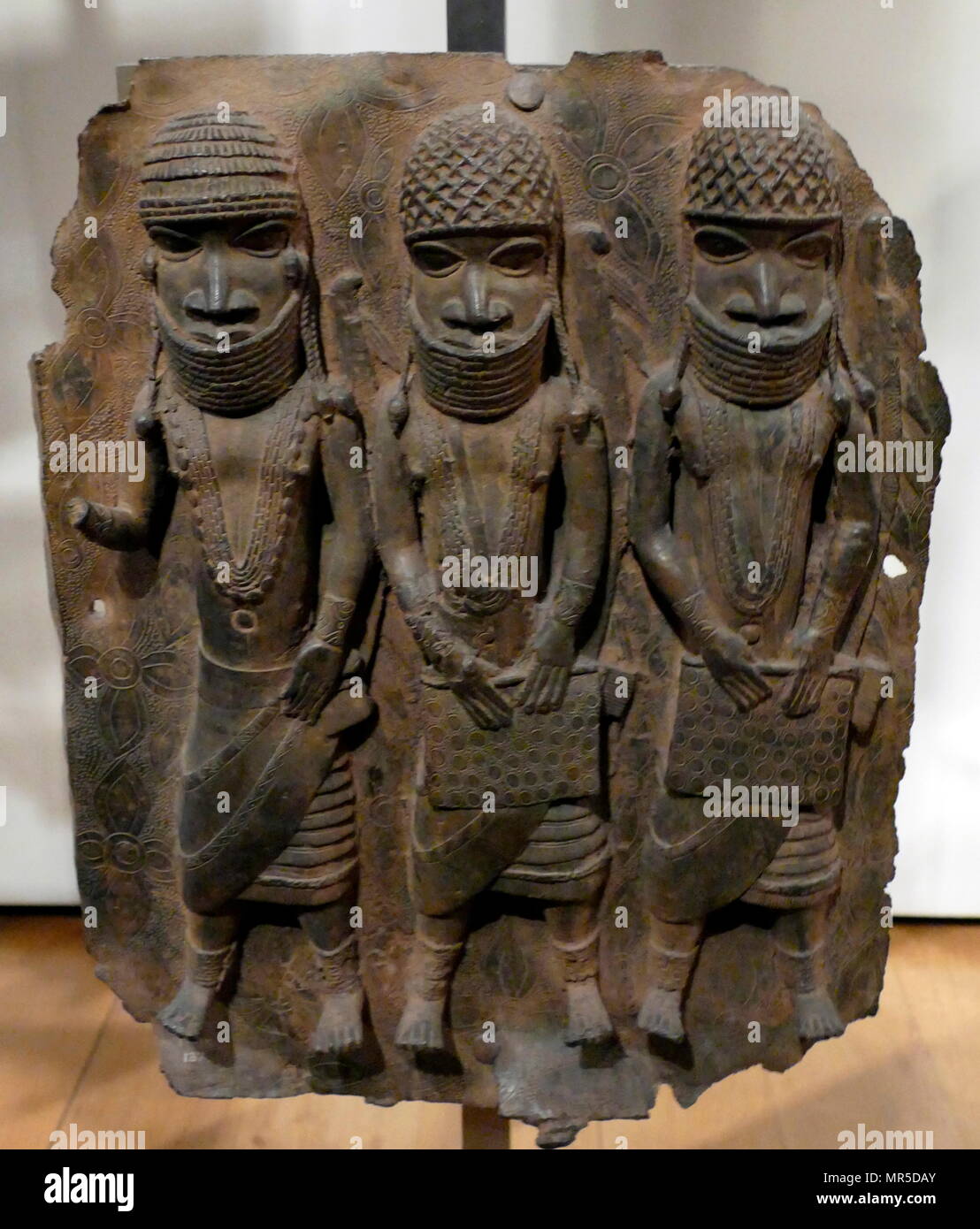 Benin plaque: equestrian oba and attendants image
