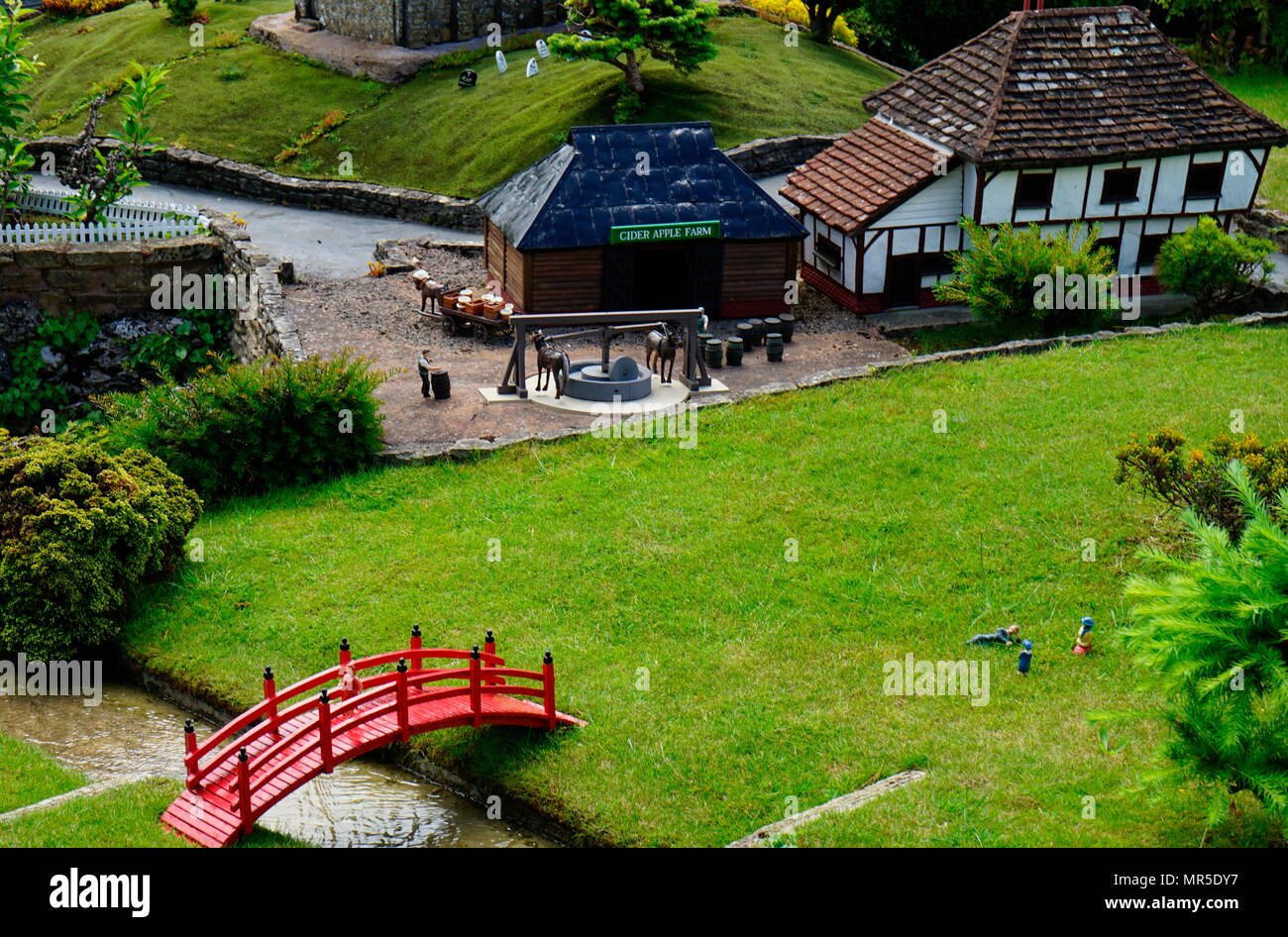 Farm building, in the model village at Bekonscot, Buckinghamshire ...