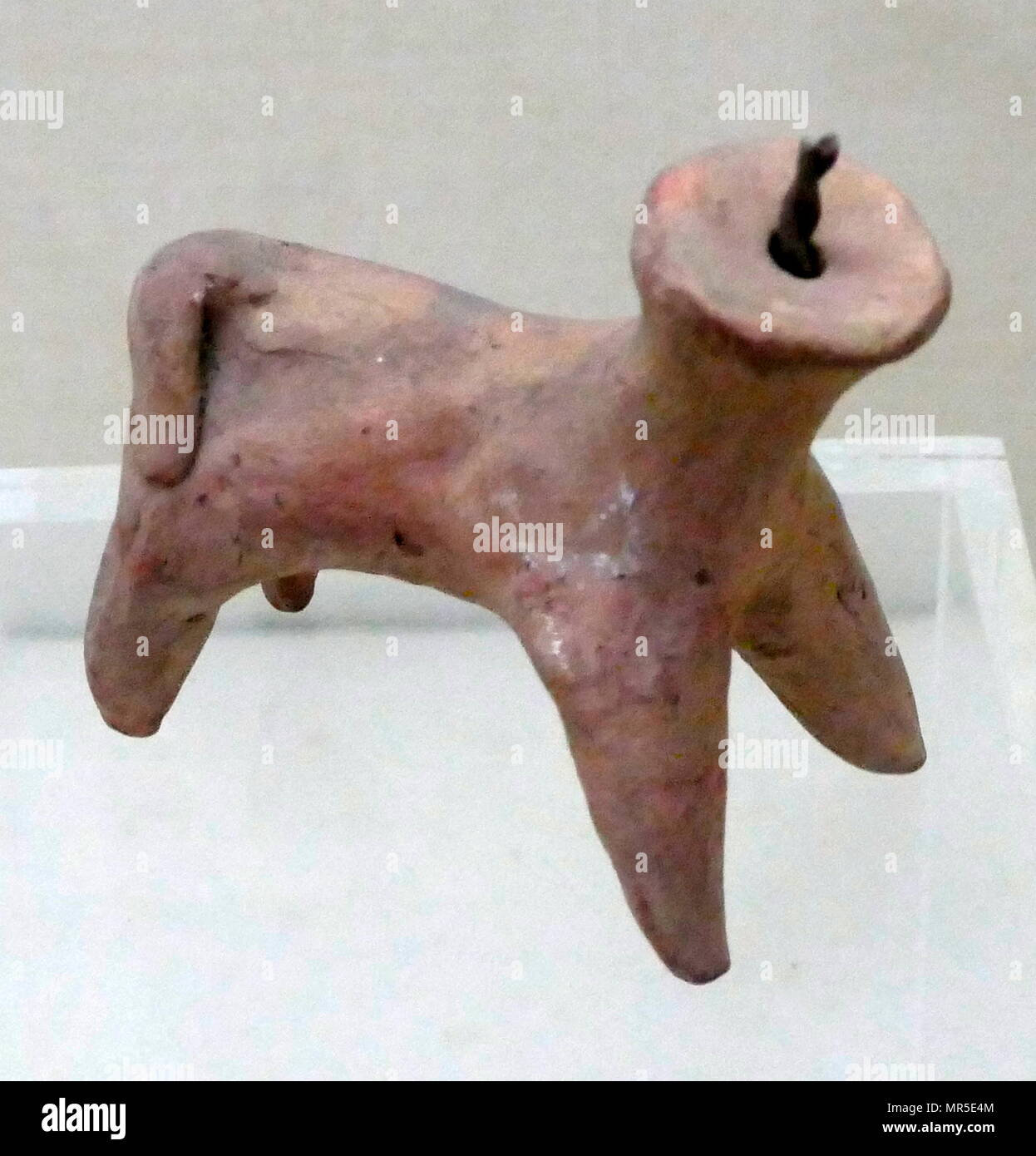A collection of clay toys from the Indus Valley Civilisation at Mohenjo-Daro, Pakistan. The Indus Valley Civilisation was a Bronze Age culture, (3300–1300 BCE; mature period 2600–1900 BCE) mainly in the north-western regions of South Asia, extending from what today is northeast Afghanistan to Pakistan and northwest India Stock Photo