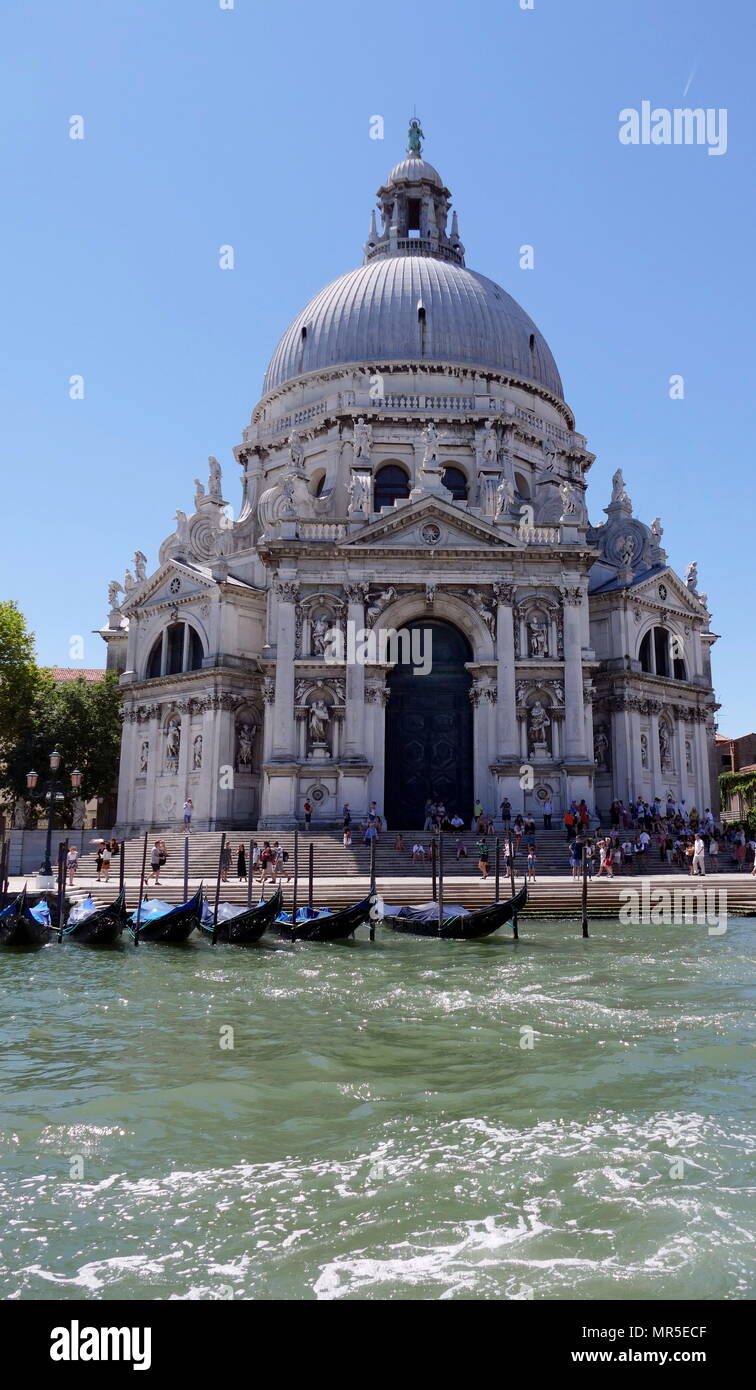 Baroque architecture of Santa Maria della Salute, Roman Catholic church and basilica in Venice, was completed in 1687 Stock Photo
