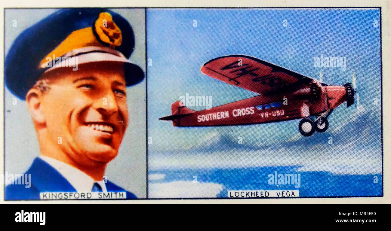 Sir Charles Edward Kingsford Smith (1897 – 1935), early Australian aviator. In 1928, he earned global fame when he made the first trans-Pacific flight from the United States to Australia. In 1934, he flew the Lady Southern Cross from Australia to the United States Stock Photo