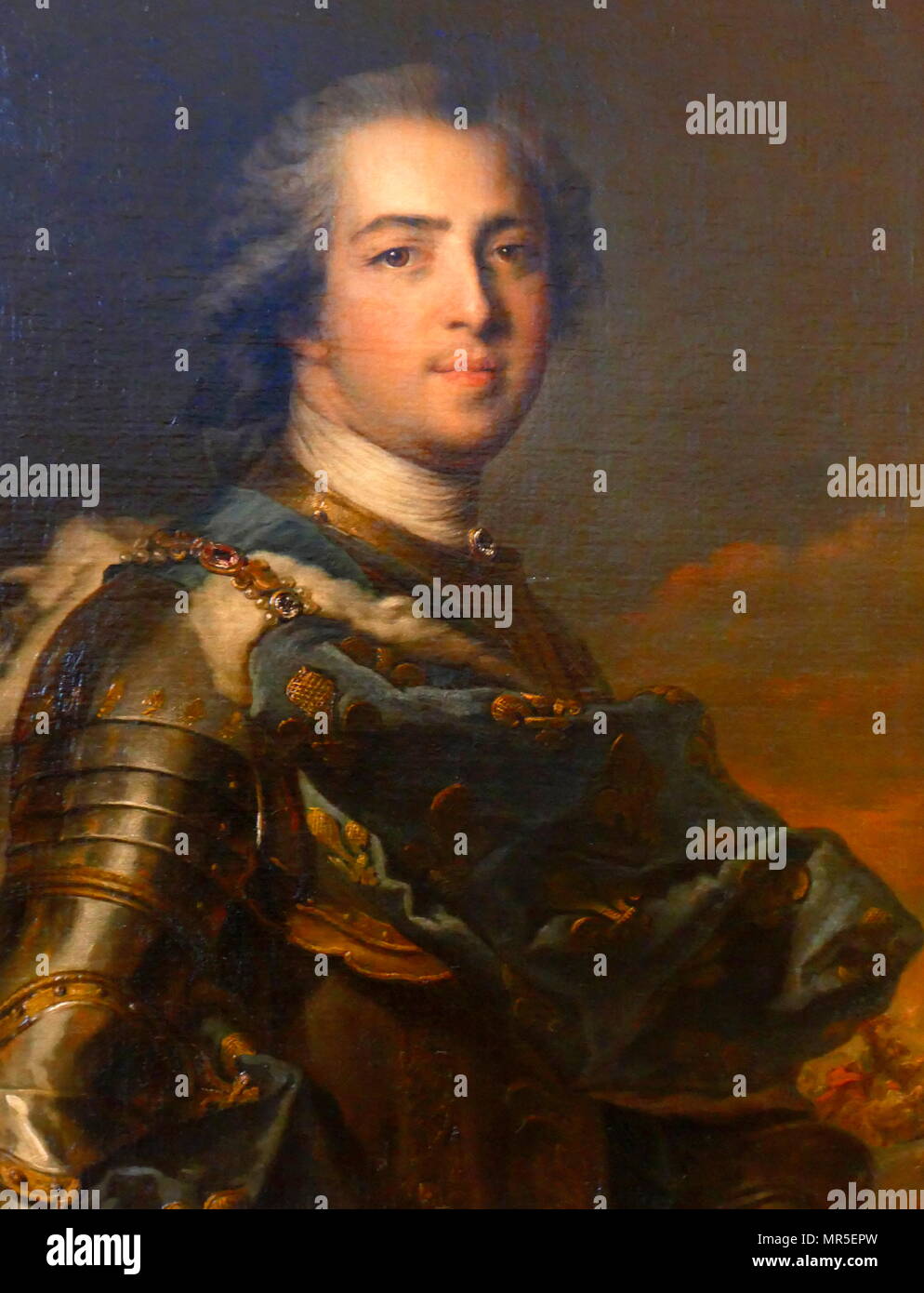 Portrait (oil on canvas), of French King, Louis XV. By Jean Marc Nattier 1685-1766 Stock Photo