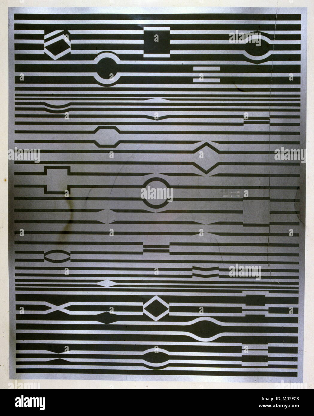Serigraphie homage to Bach 1956 by Victor Vasarely. Victor Vasarely (1906 – 1997); was a Hungarian–French artist, who is widely accepted as a 'grandfather' and leader of the op art movement. Stock Photo