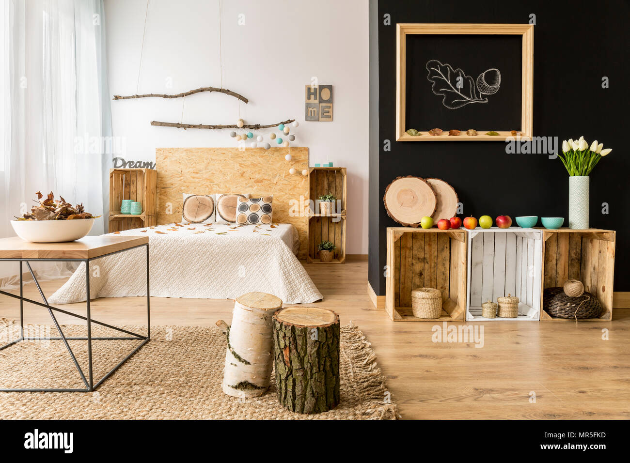 Cozy modern home with decor inspired by autumn Stock Photo Alamy
