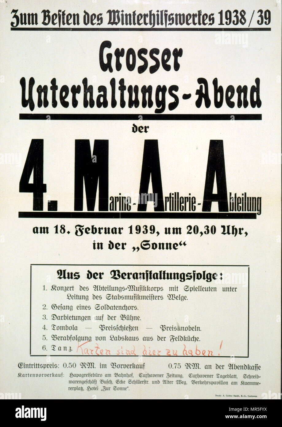 Nazi announcement of a public display of military forces in February