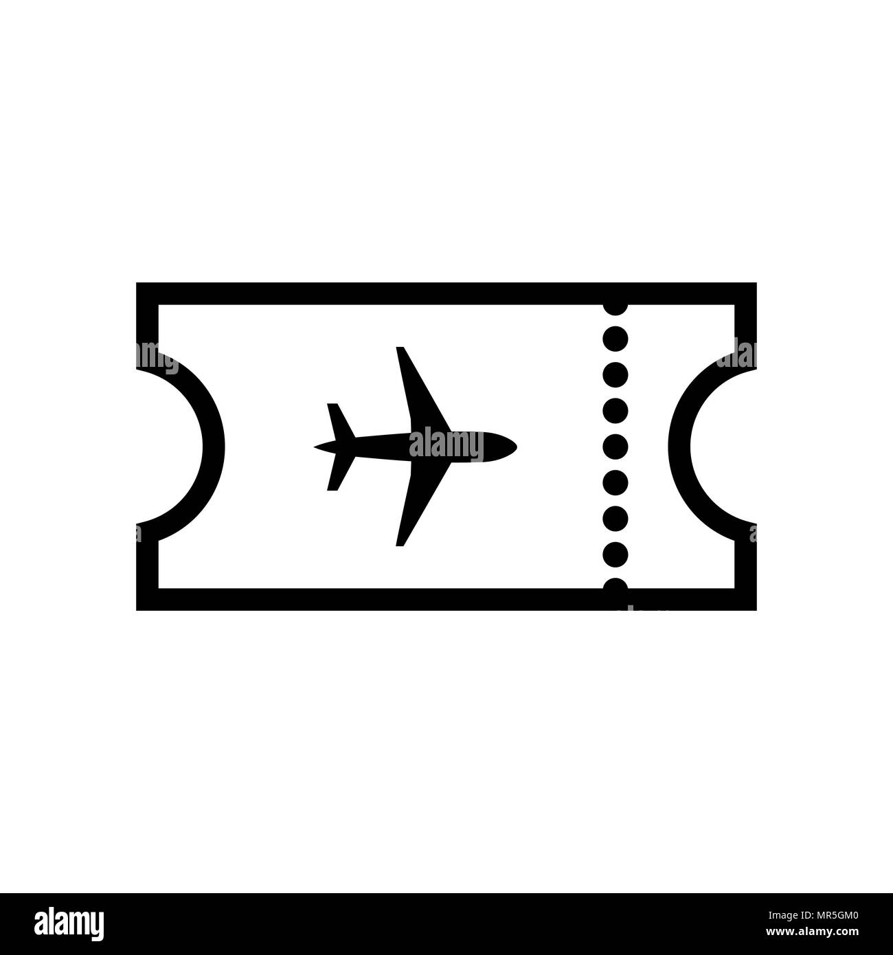 The blank ticket plane icon. Travel symbol. Stock Vector