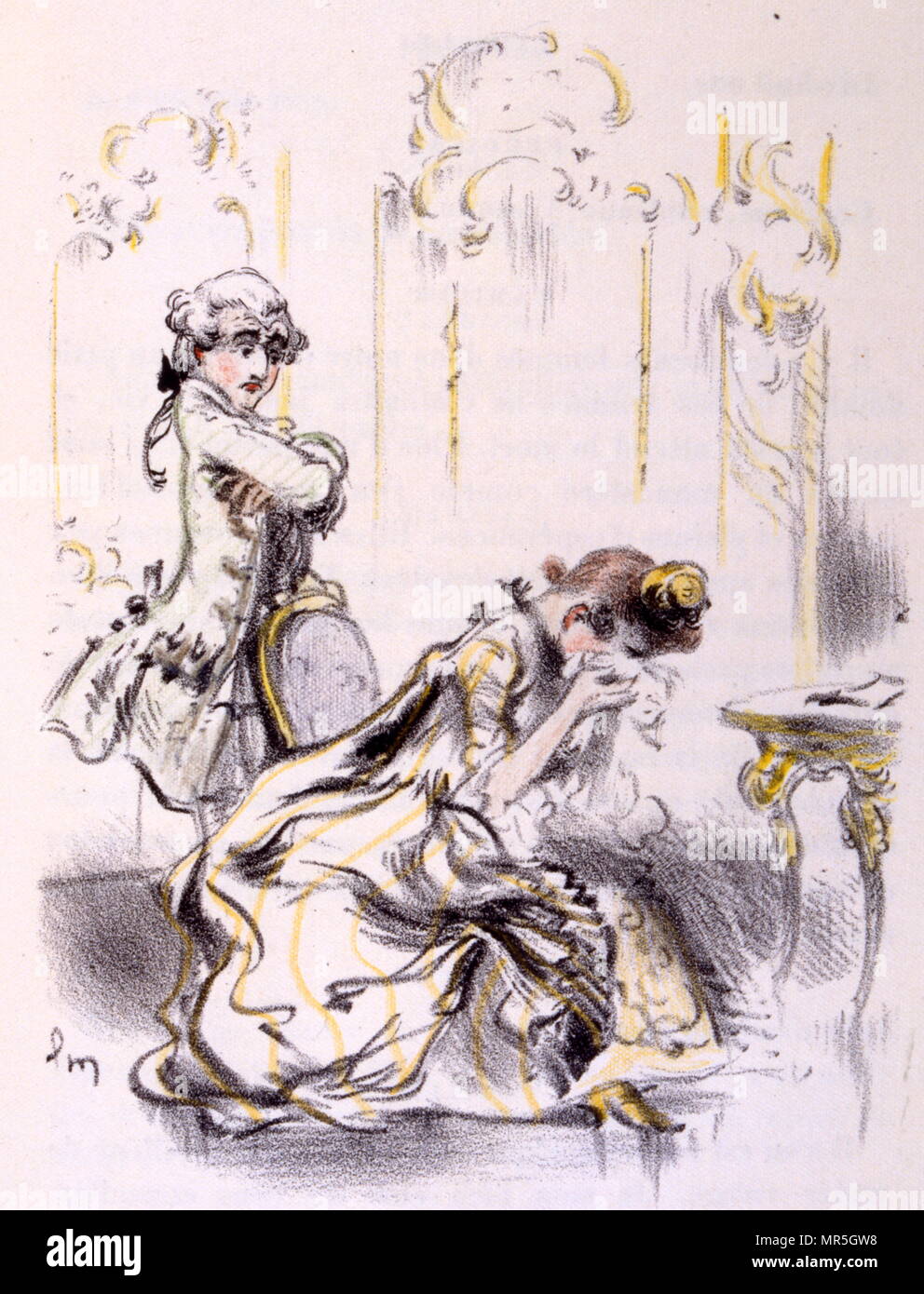 Illustration for No Trifling with Love (On ne badine pas avec l'Amour); 1834 French drama by Alfred Louis Charles de Musset-Pathay (1810 –  1857); French dramatist, poet, and novelist. Stock Photo