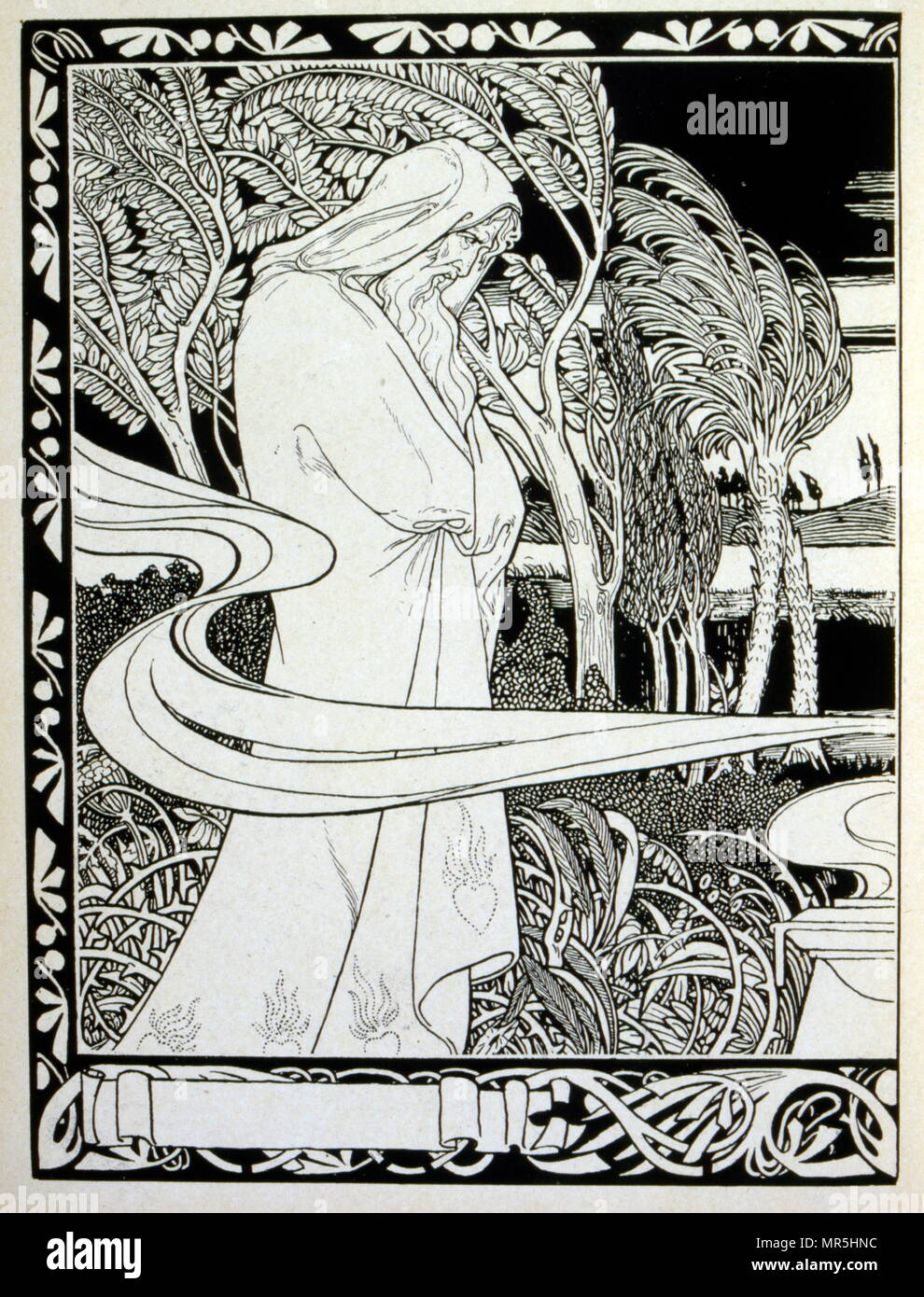Judah', a collection of ballads by the non-Jewish poet Börries von Münchhausen 1874 - 1945. Illustrated by Ephraim Moses Lilien (1874–1925), art nouveau illustrator and printmaker, noted for his art on Jewish themes. He is sometimes called the 'first Zionist artist. Münchhausen's relationship to Judaism remained ambivalent: Munchhausen did not consider the 'Jewish race' inferior, but merely wanted to prevent a 'mixture' with the non-Jewish Germans. Stock Photo