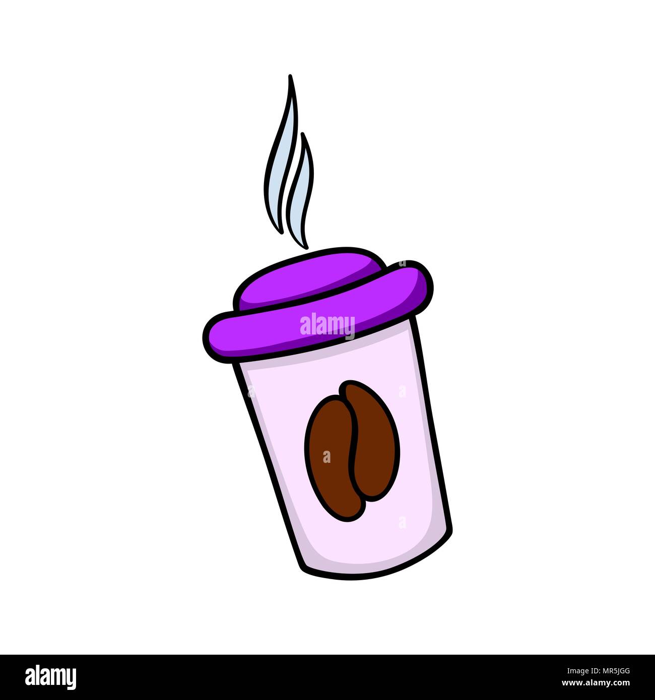 Colorful cute coffee paper cup on white background Stock Vector Image ...