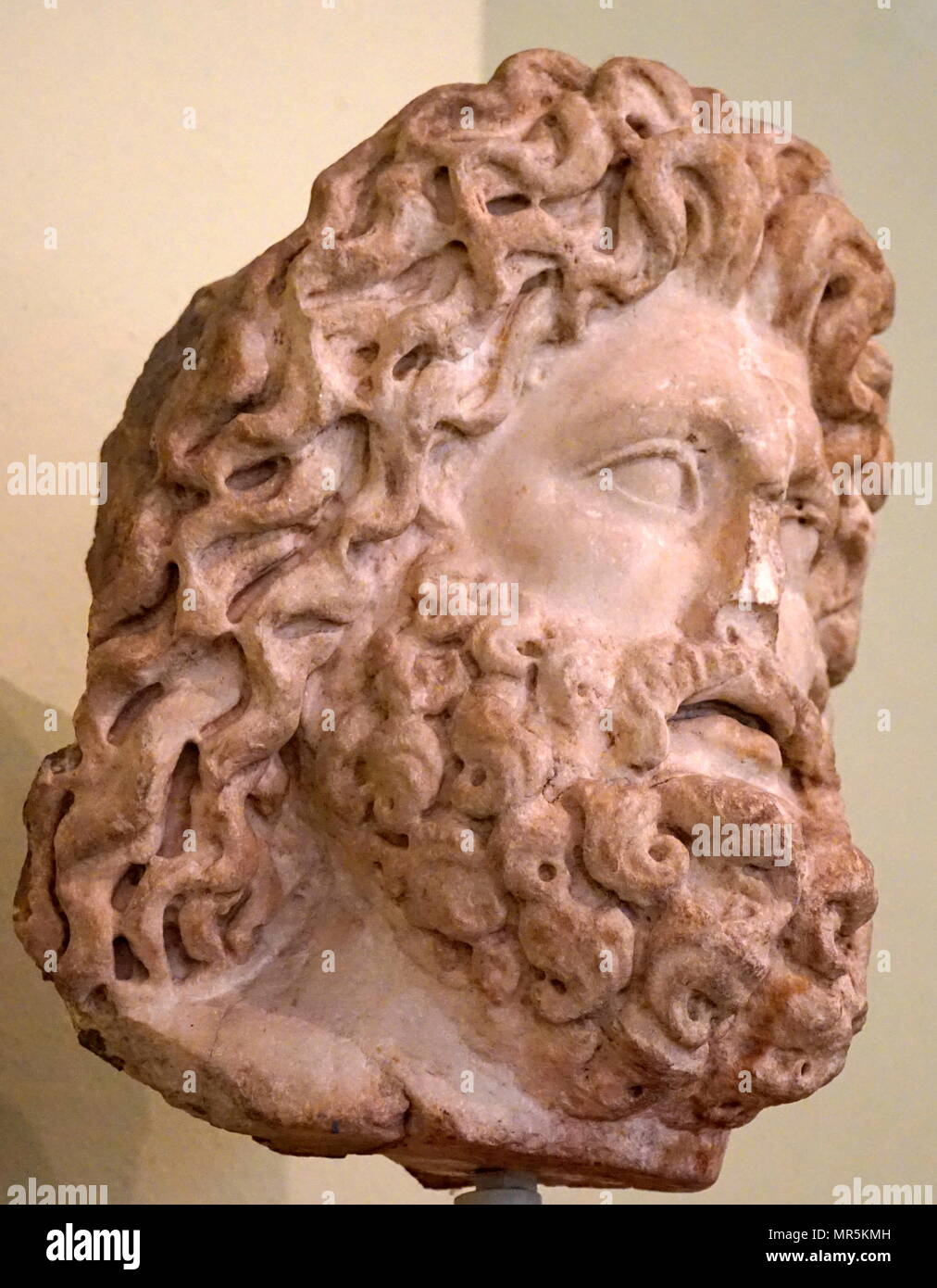 Bust of the God Serapis, Greco-Egyptian, Marble, Roman work, 1st Century AD Stock Photo