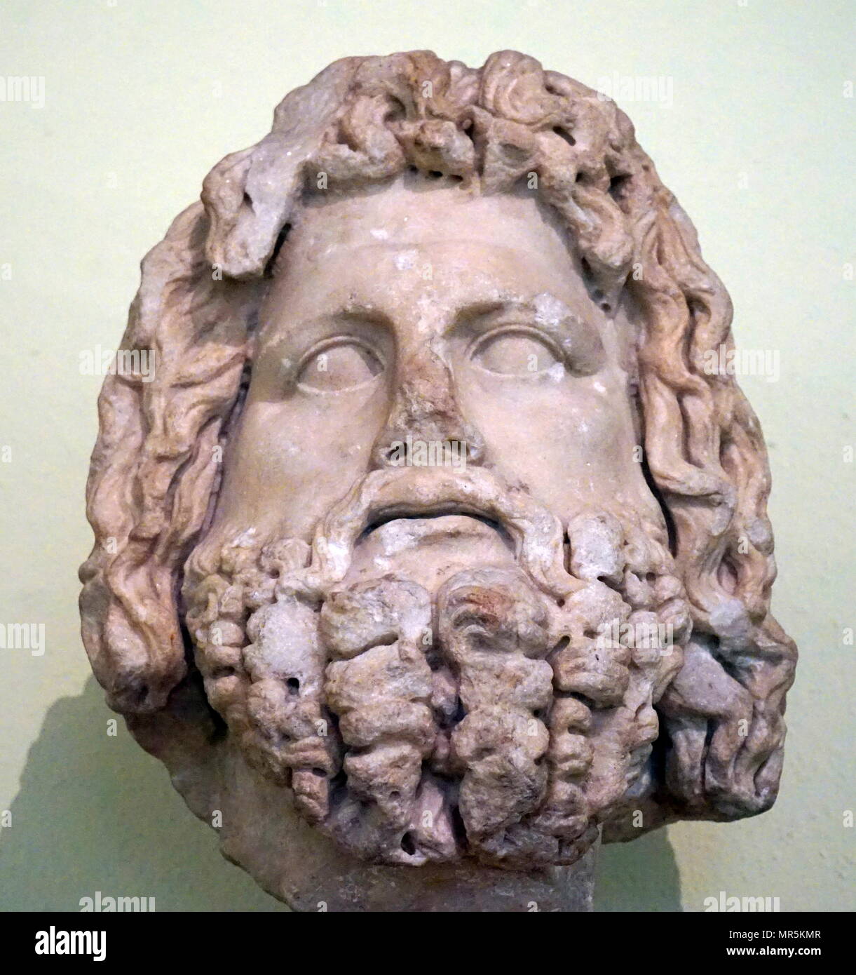 Bust of the God Serapis, Greco-Egyptian, Marble, Roman work, 1st Century AD Stock Photo