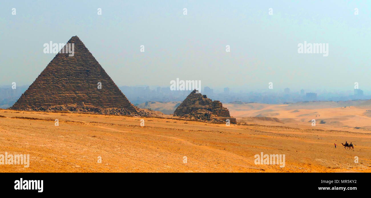 The Pyramid of Menkaure, on the Giza Plateau, Cairo, Egypt, is the ...
