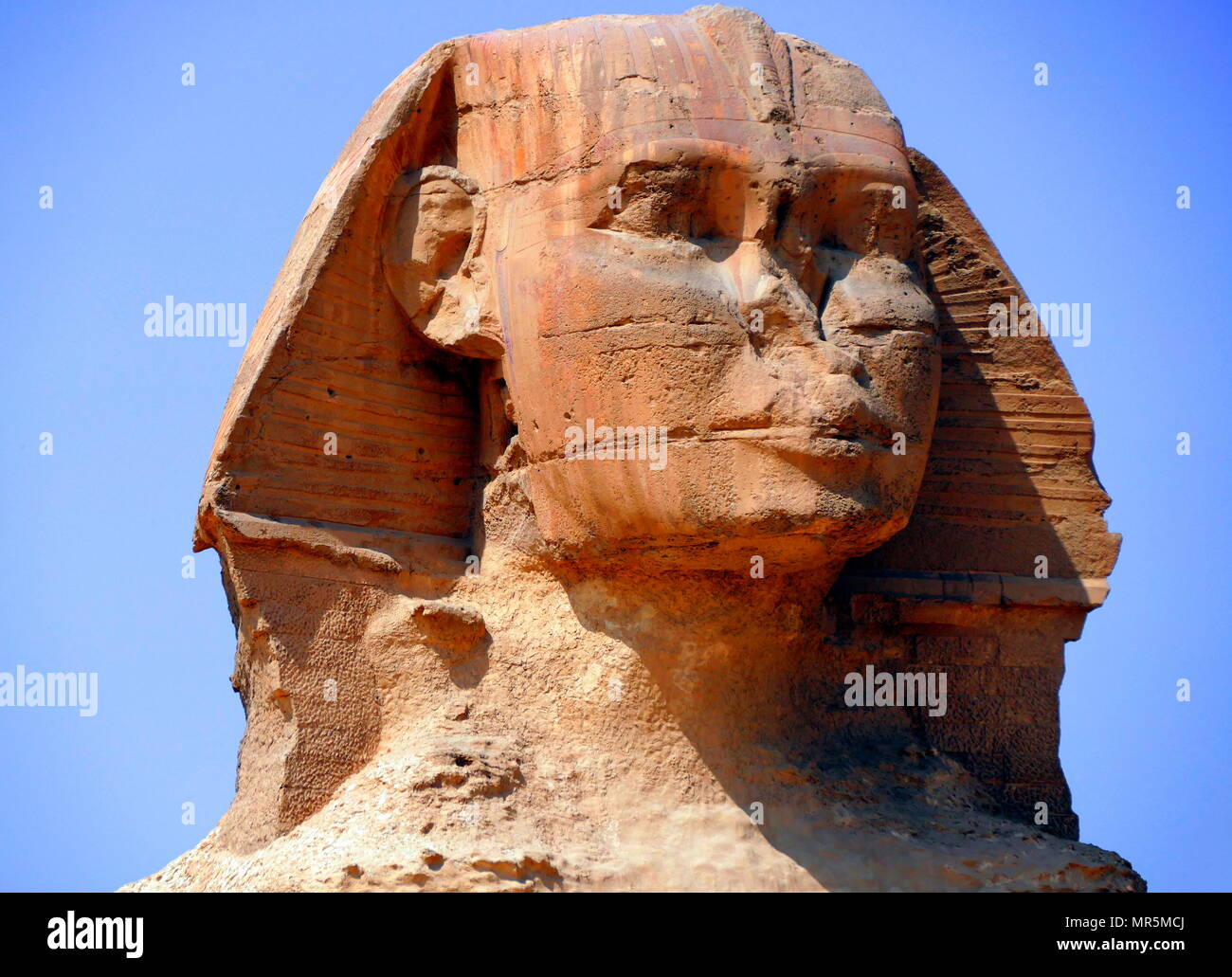 The Great Sphinx of Giza. limestone statue of a reclining sphinx, a