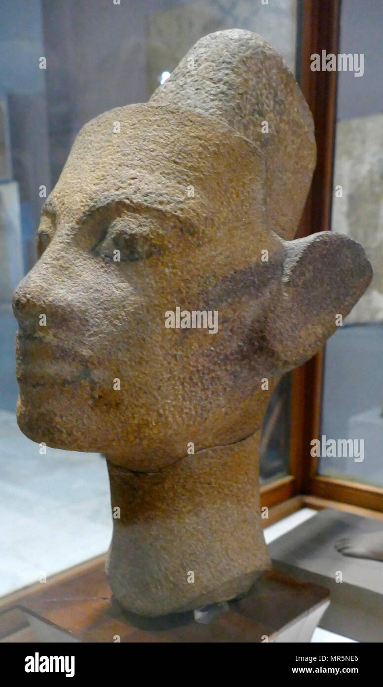 Granite statue of the head of Queen Nefertiti, from the of the