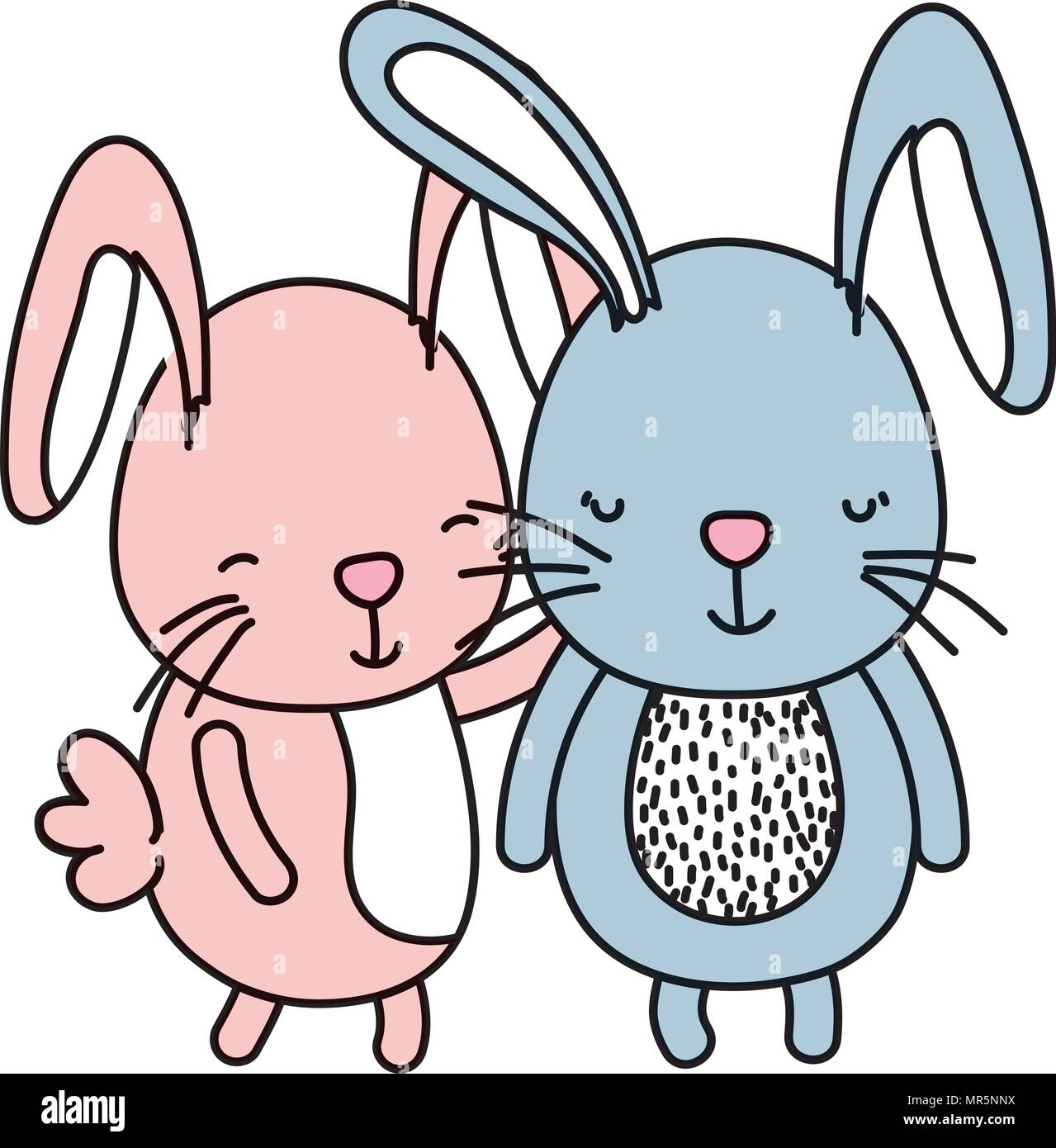 color couple rabbit together cute animal Stock Vector Image & Art - Alamy