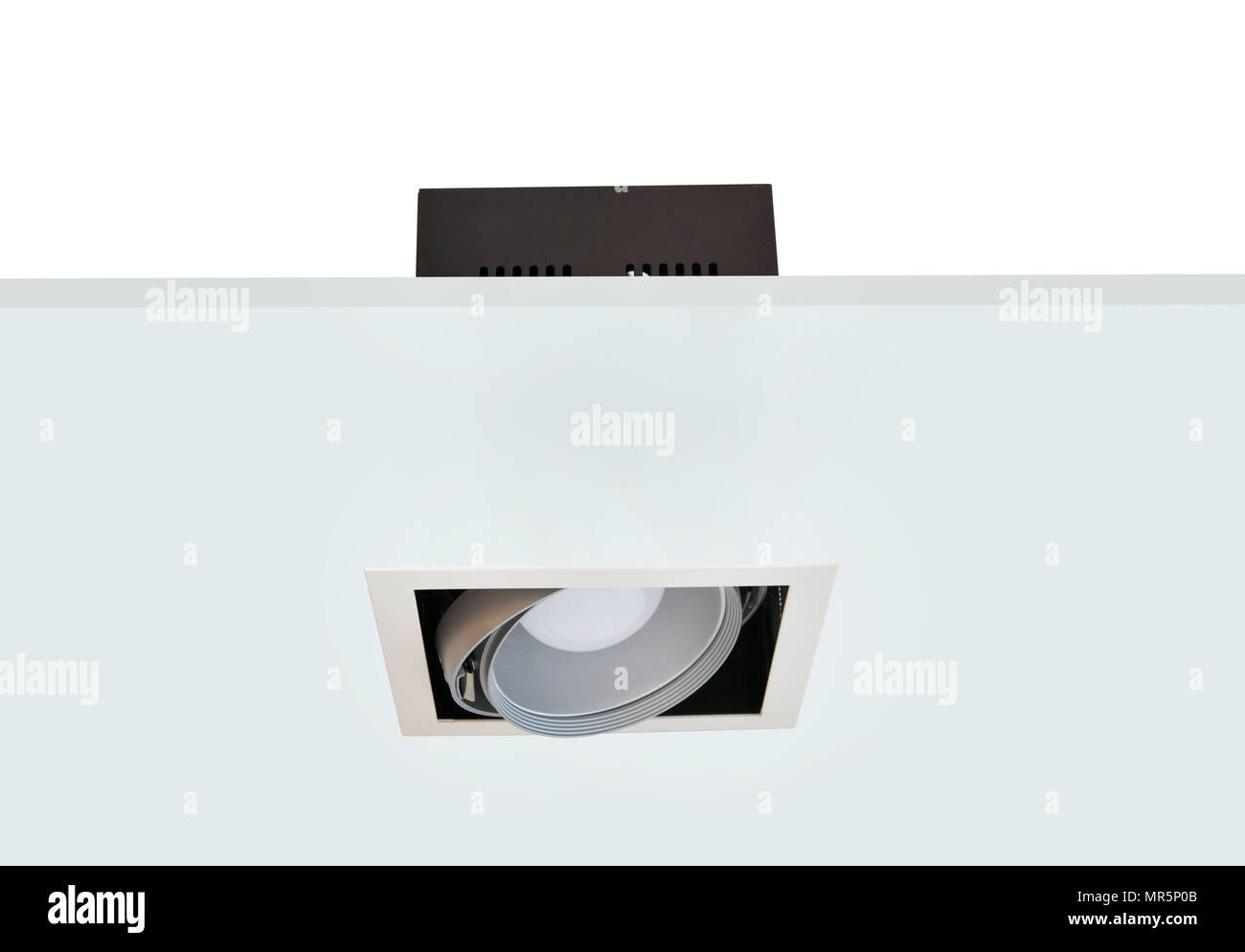 Downlight Or Ceiling Light Installed On A Gray Ceiling Stock Photo